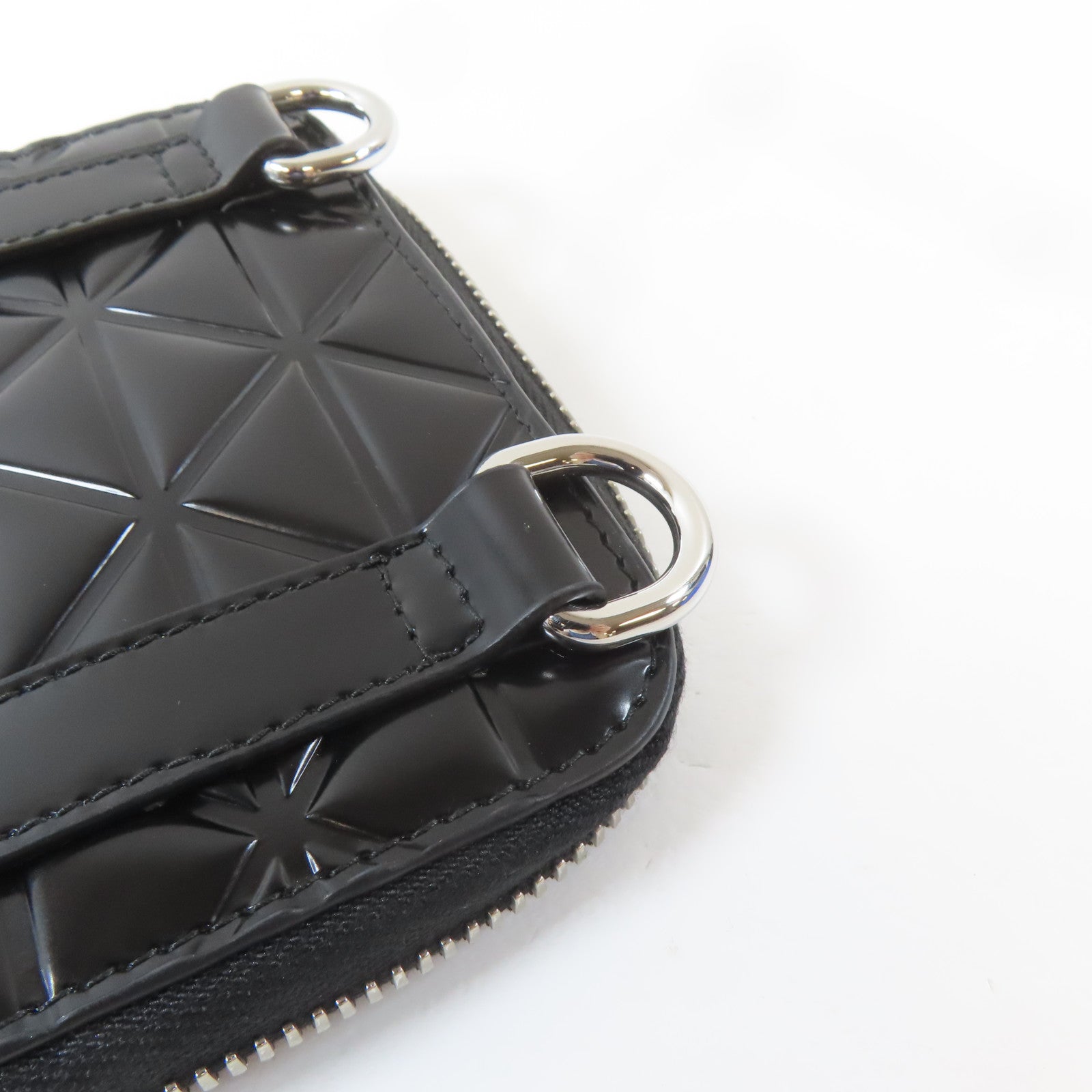 PRADA 【激減優惠】皮革Leather Phone Case Shoulder Bag銀扣肩背袋黑色