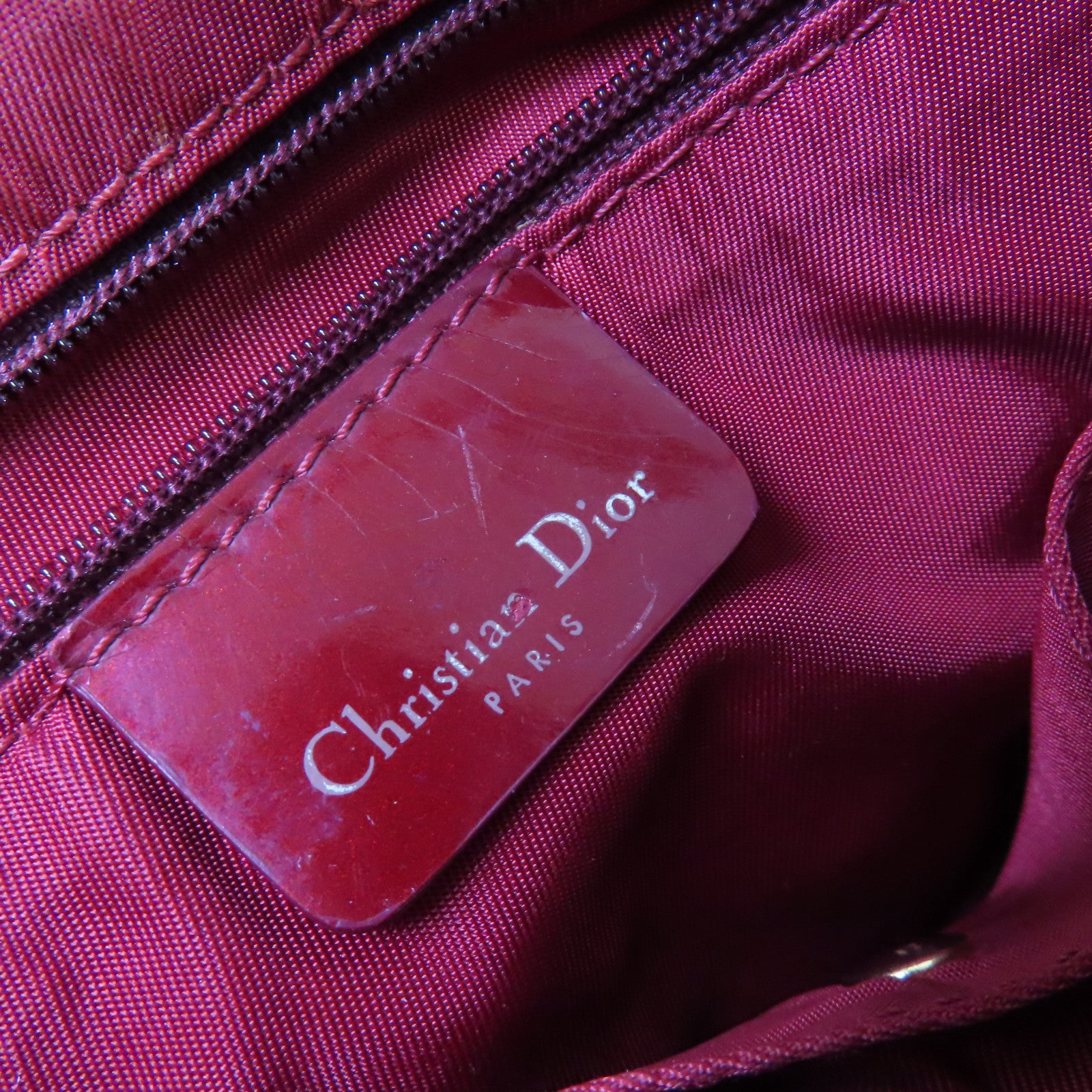 Dior Oblique塗層帆布Dior Handbag金扣手挽袋酒紅色