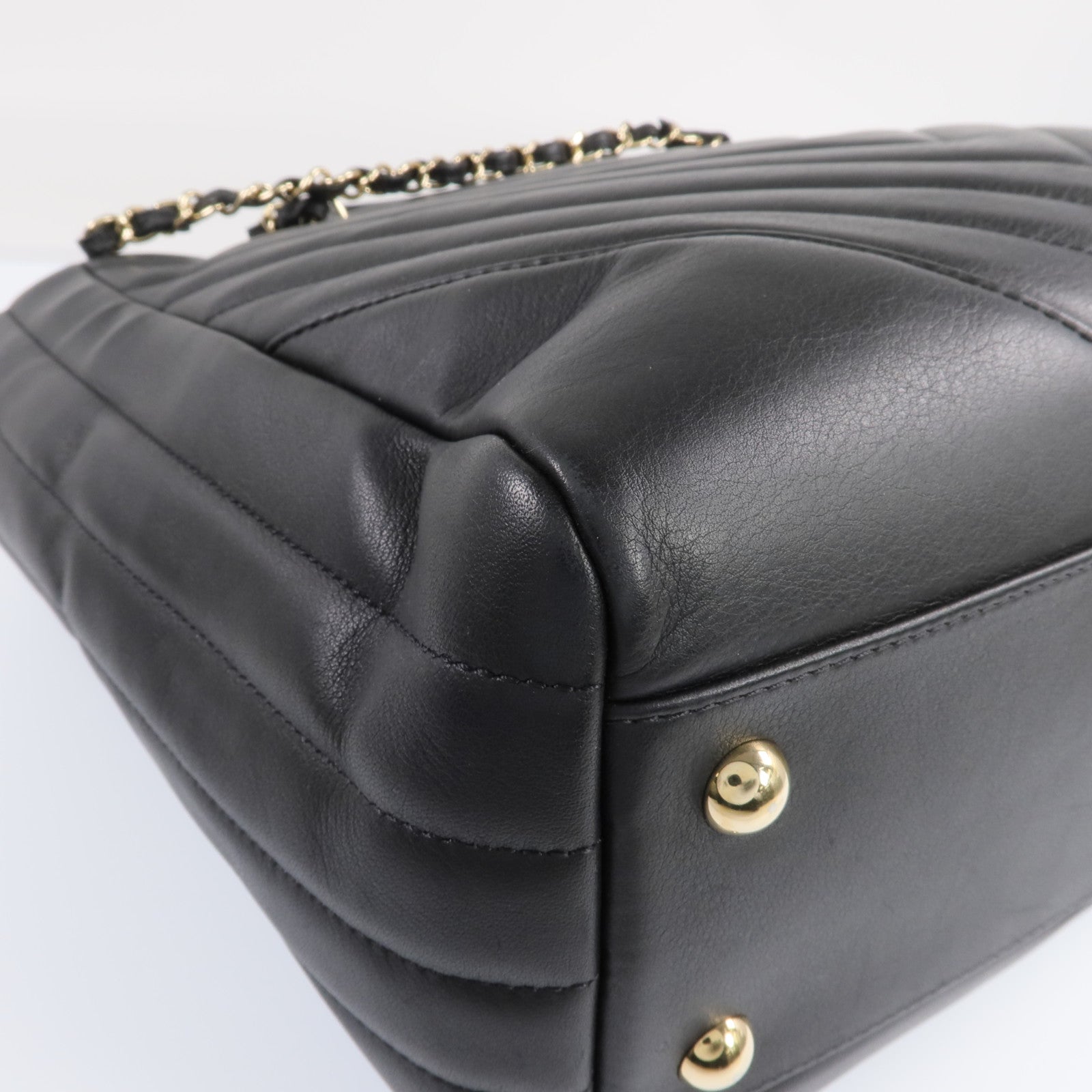 CHANEL 牛皮皮革2way Shoulder Bag金扣手挽肩背兩用袋