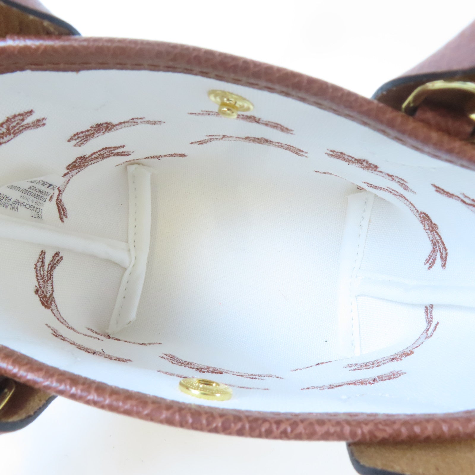 Longchamp 藤料/牛皮皮革Le Panier Pliage Basket金扣手挽肩背兩用袋啡色