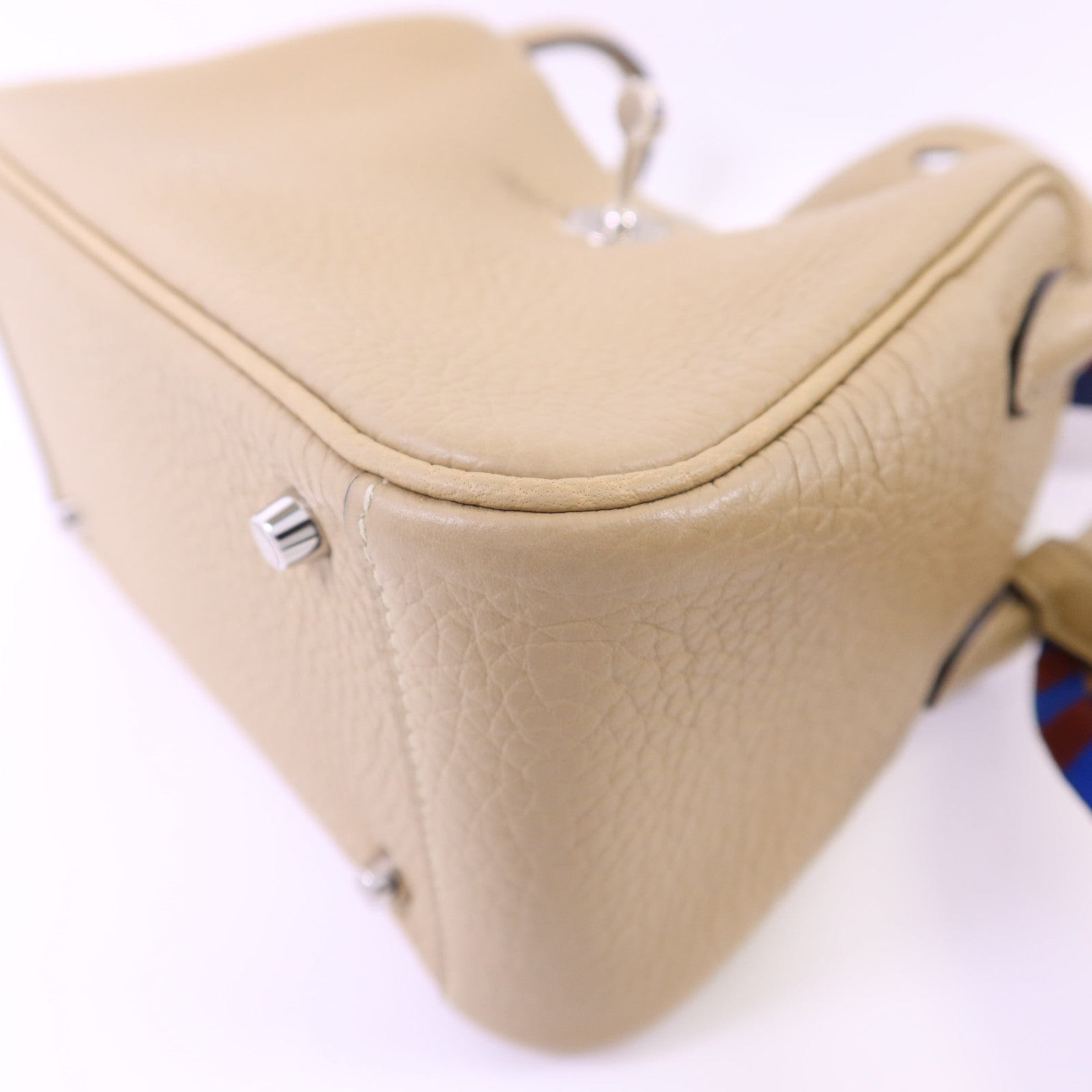HERMES Clemence皮革Mini Lindy銀扣手挽肩背兩用袋Trench