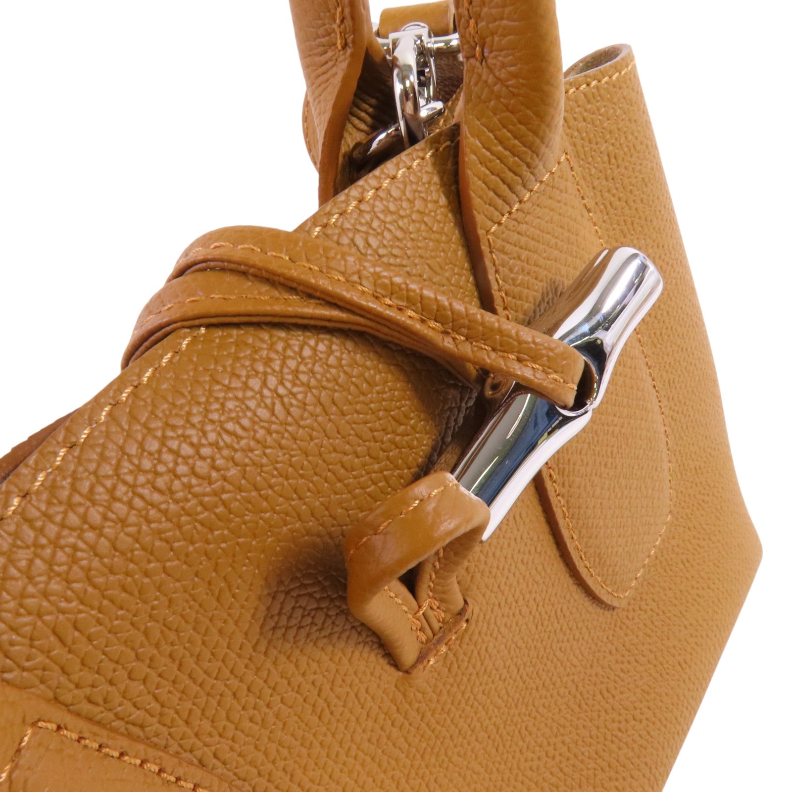 Longchamp 牛皮皮革2Way Shoulder Bag銀扣手挽肩背兩用袋