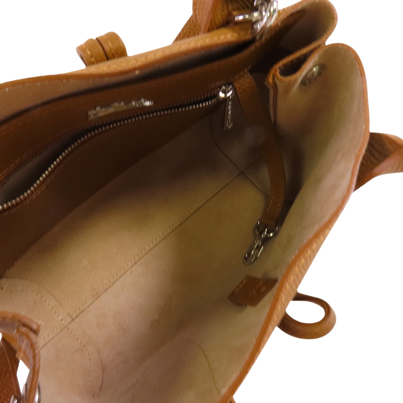 Longchamp 牛皮皮革2Way Shoulder Bag銀扣手挽肩背兩用袋