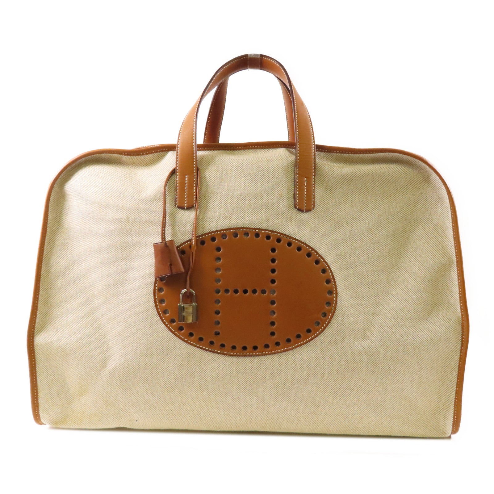 HERMES 帆布Handbag銀扣手挽袋