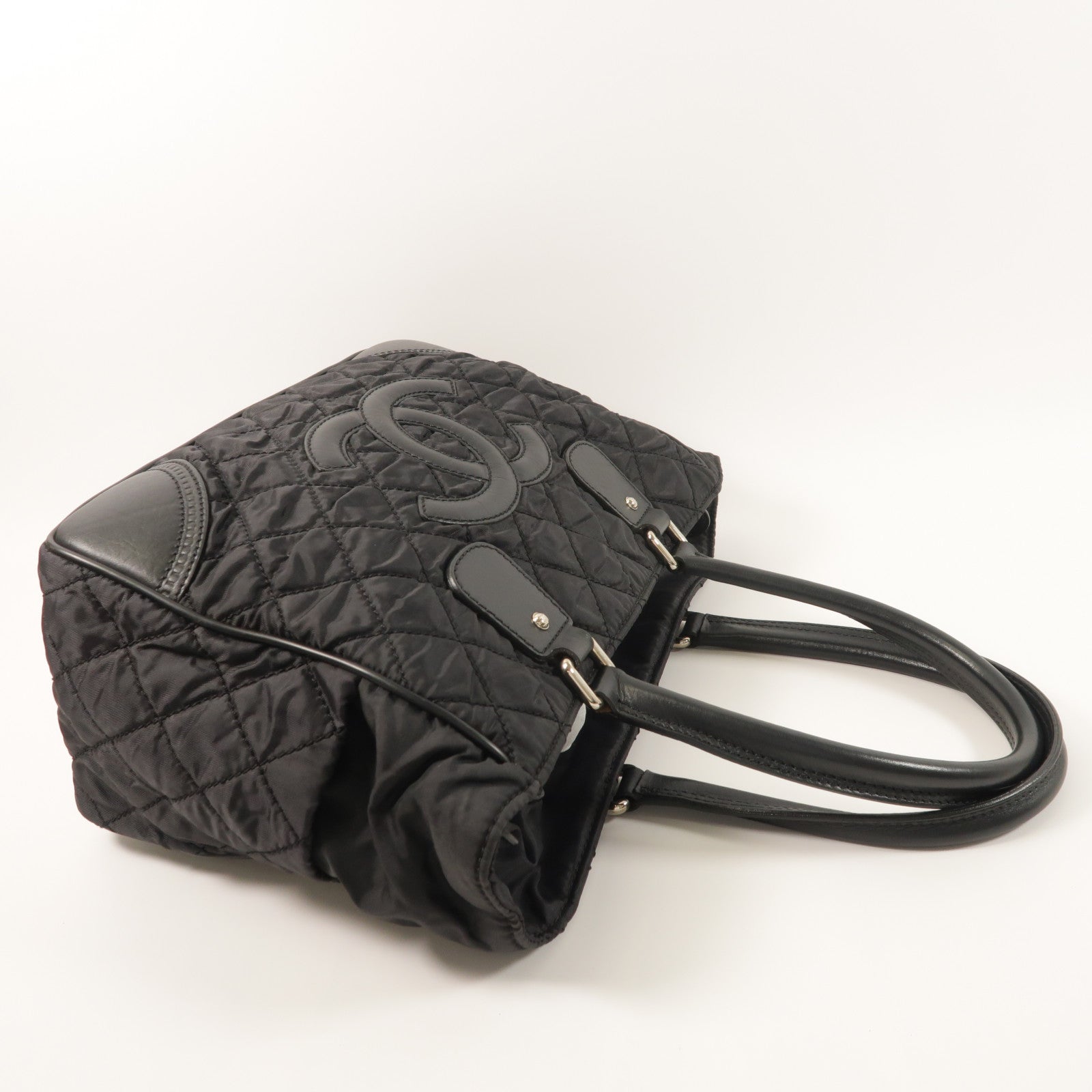 CHANEL 尼龍Shoulder Bag銀扣肩背袋