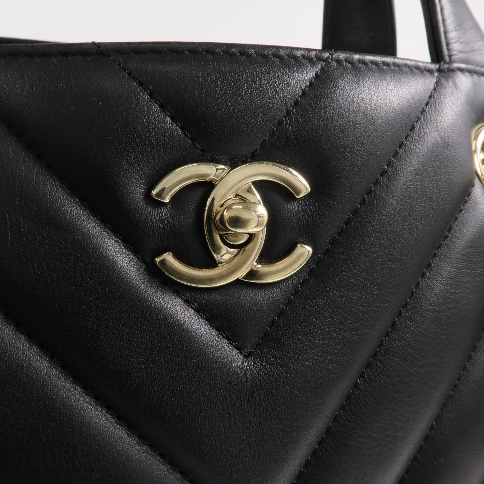 CHANEL 牛皮皮革2way Shoulder Bag金扣手挽肩背兩用袋
