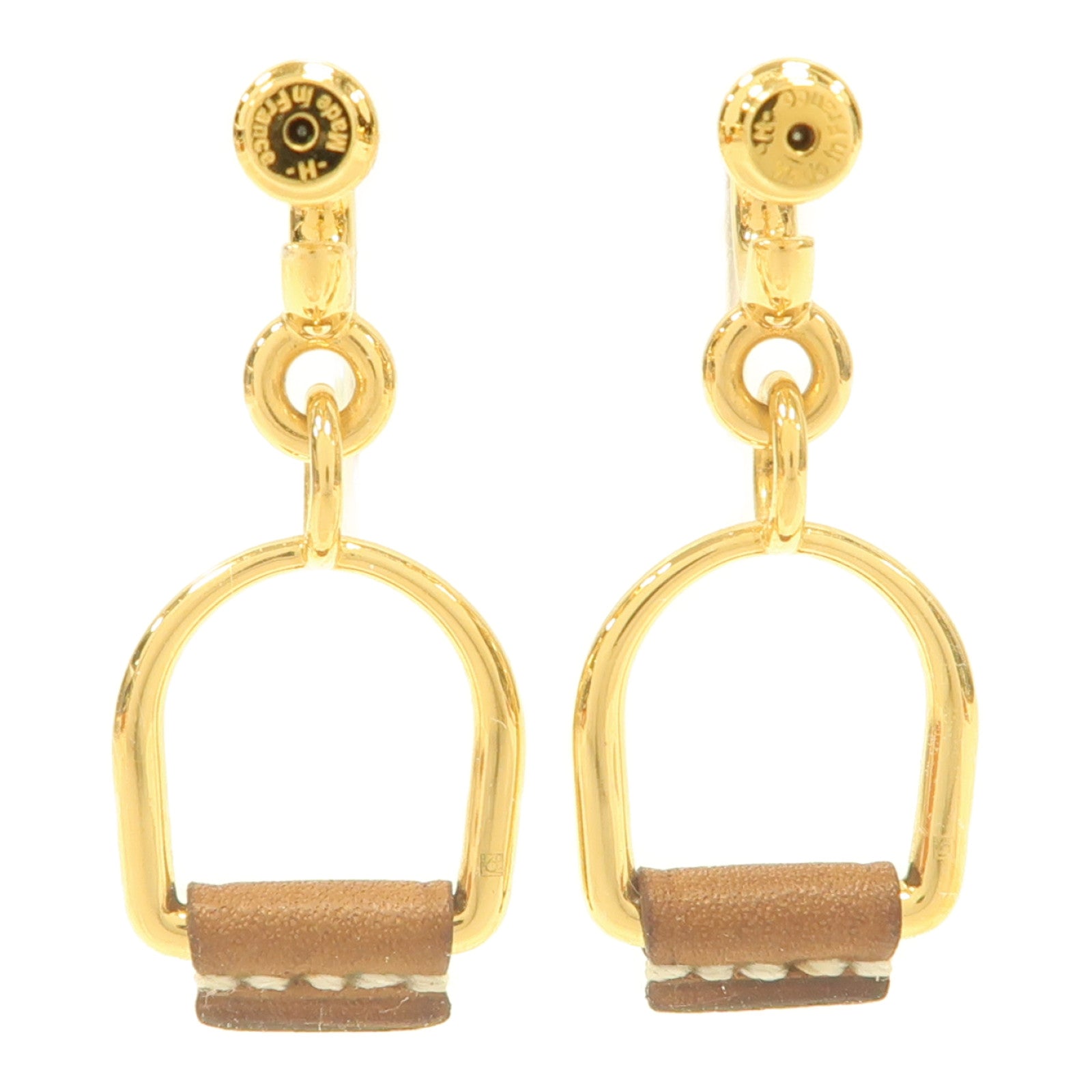 HERMES 金屬Heritage Equestre Earring耳環金色