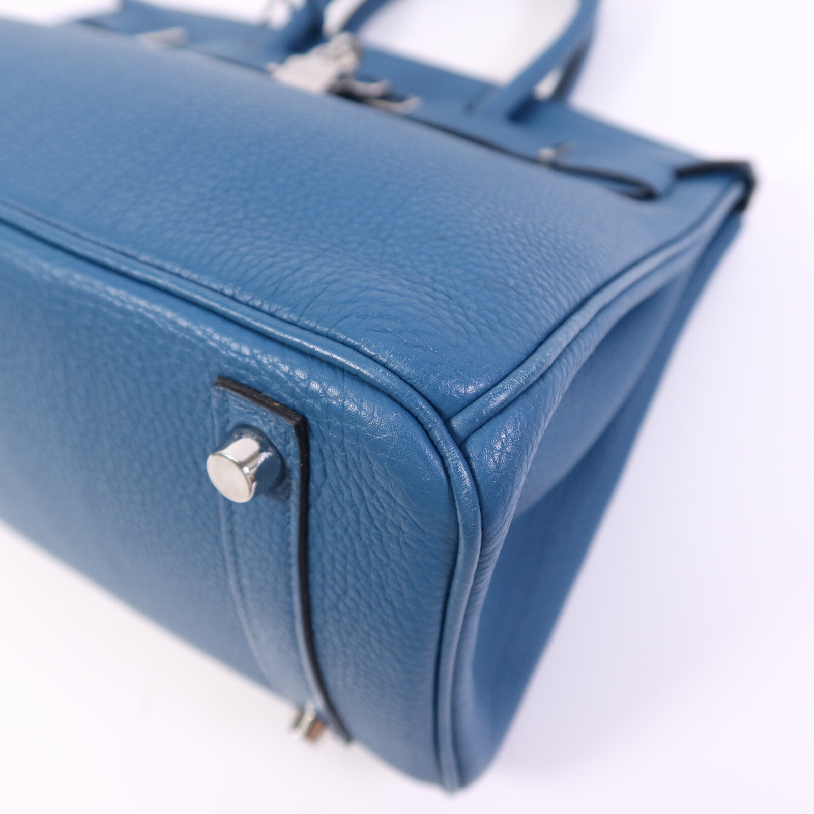 HERMES Togo皮革Birkin 30銀扣手挽袋Vert Bosphore