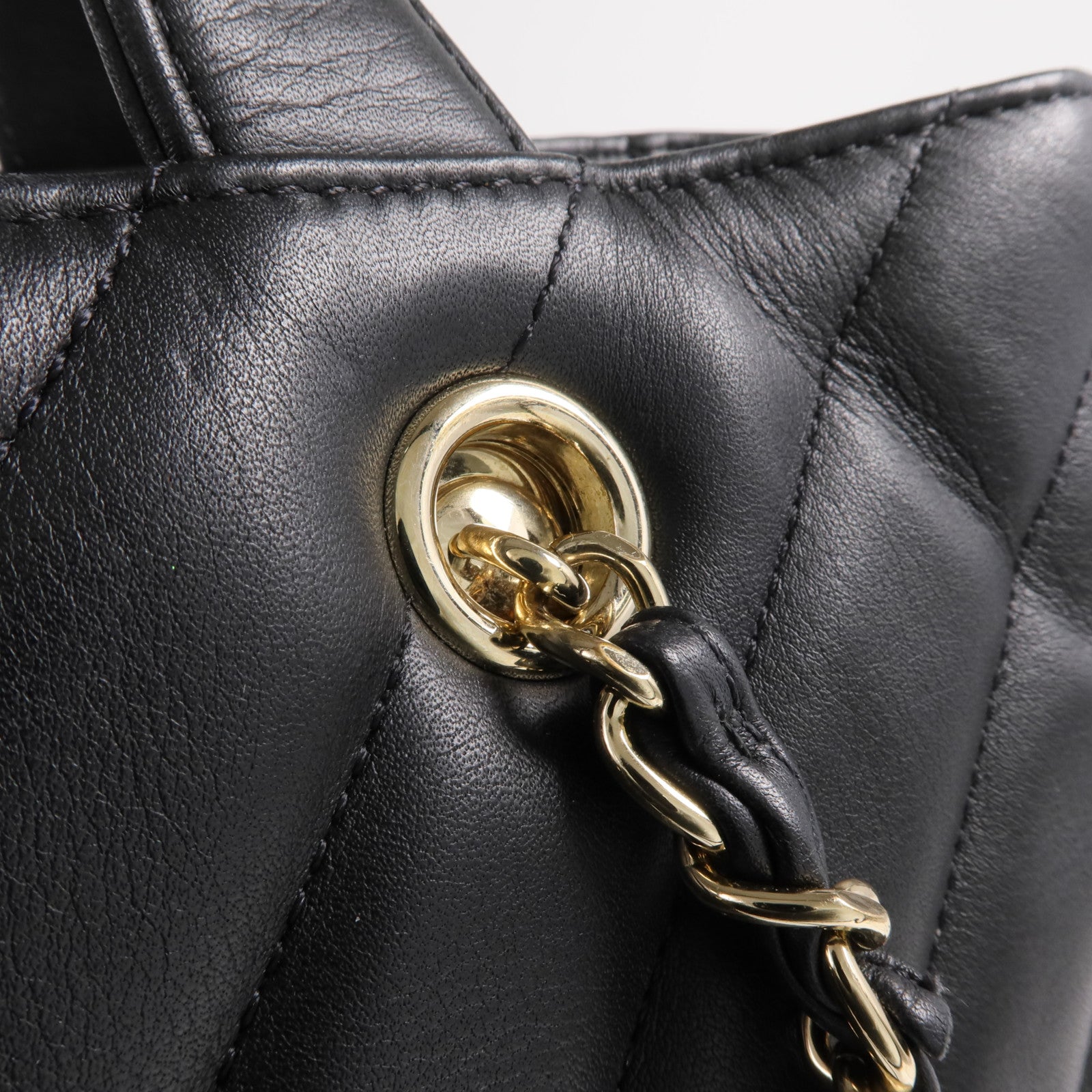 CHANEL 牛皮皮革2way Shoulder Bag金扣手挽肩背兩用袋