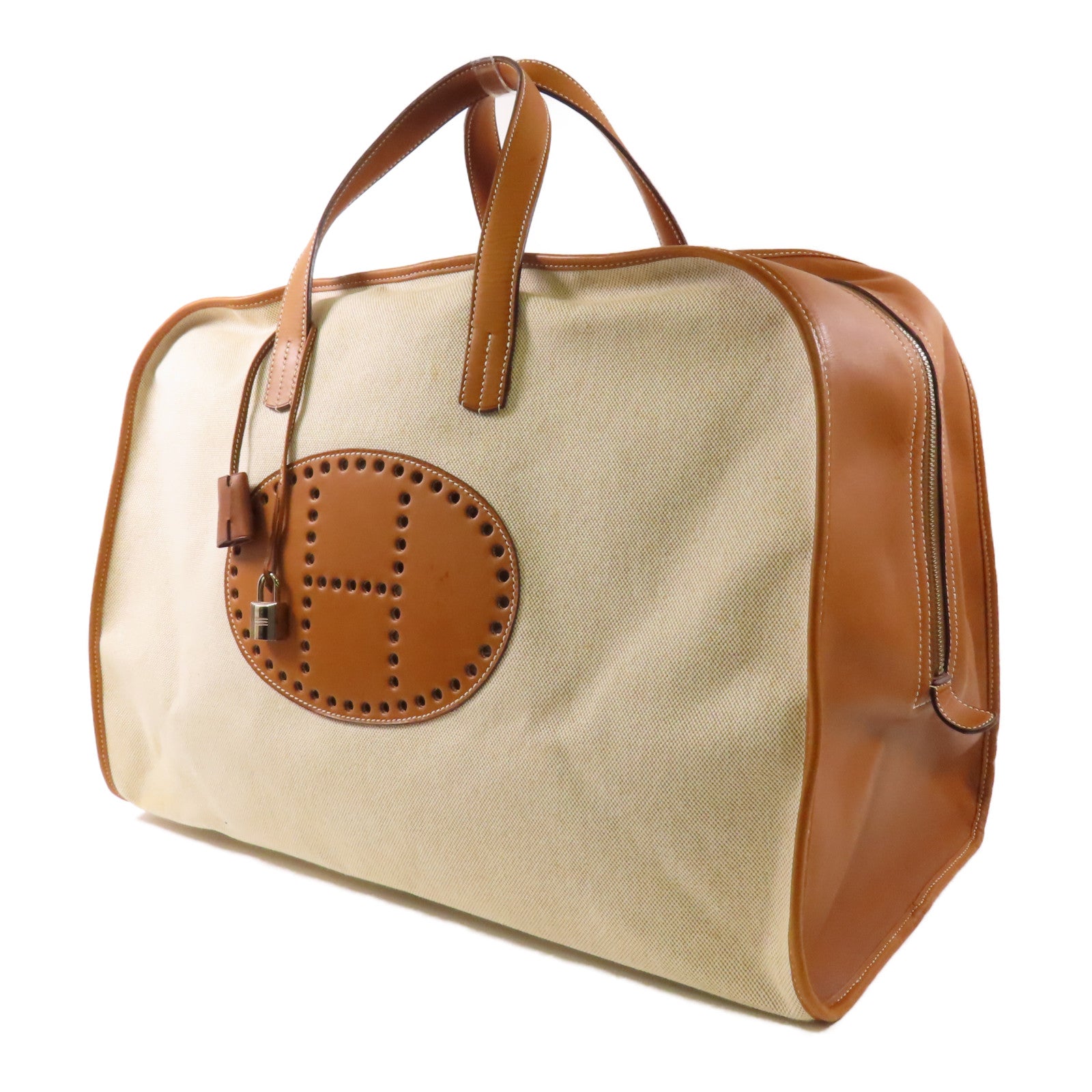 HERMES 帆布Handbag銀扣手挽袋