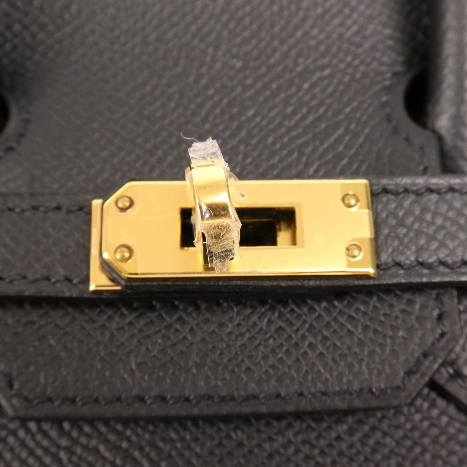HERMES Epsom皮革Birkin 25金扣手挽袋Noir