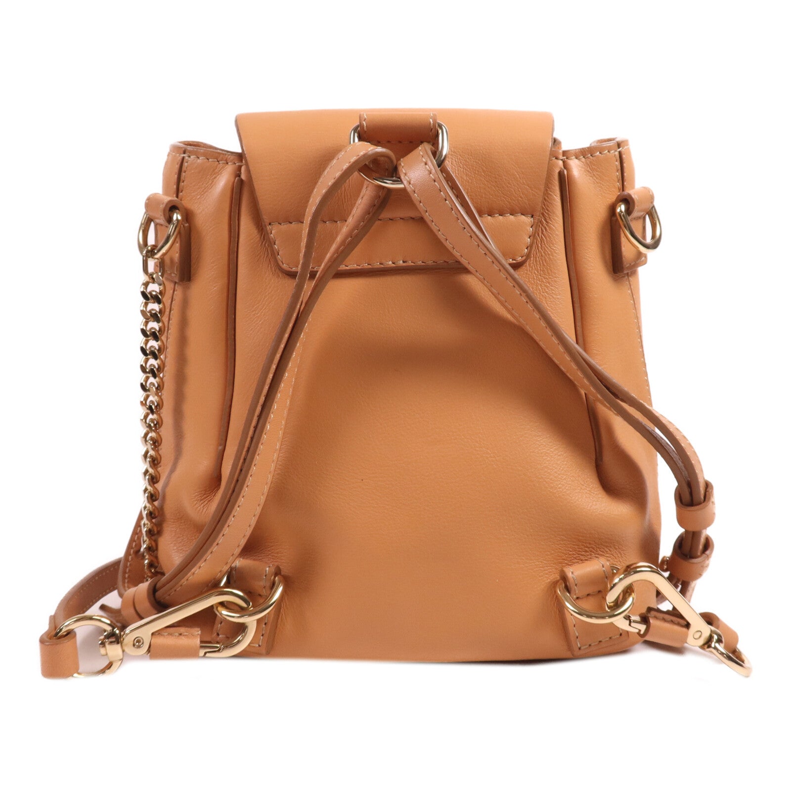 Chloe 牛皮皮革Backpack金扣背包