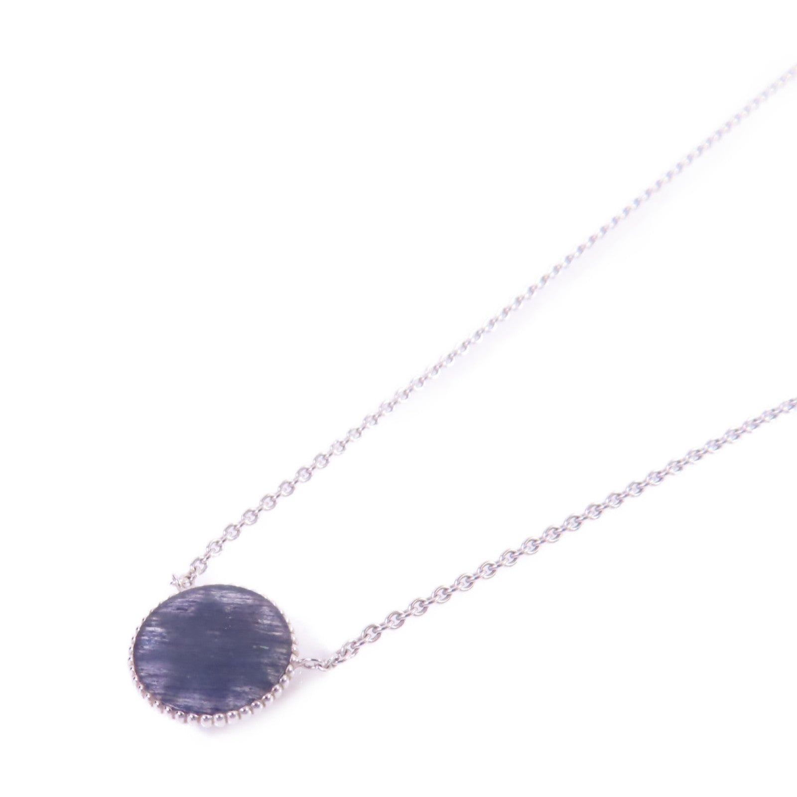 Dior 18K白金/鑽石Rose Des Vents Diamond Necklace銀扣項鏈黑色/銀色