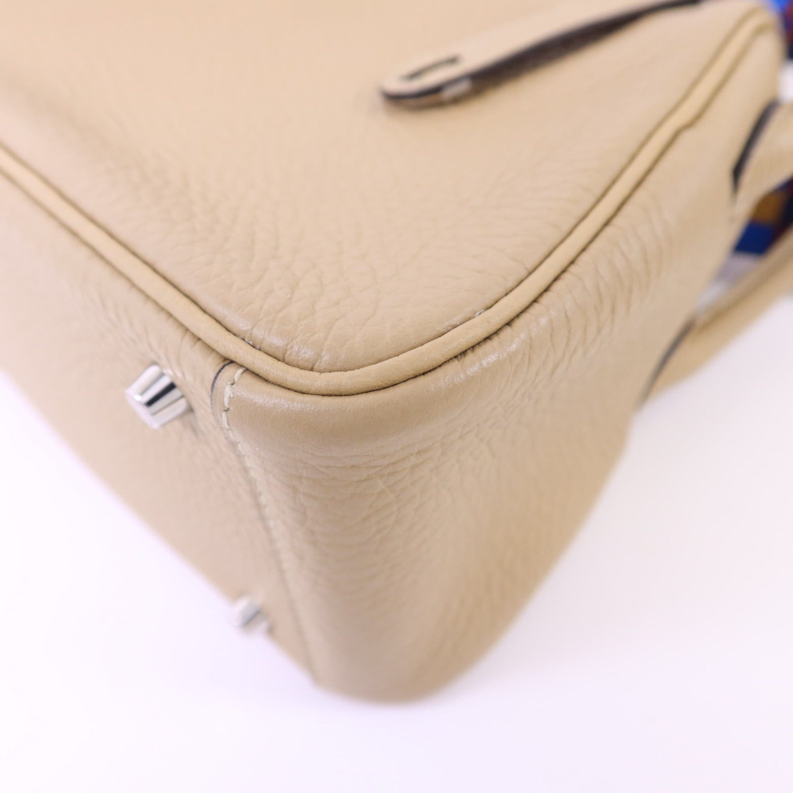 HERMES Clemence皮革Mini Lindy銀扣手挽肩背兩用袋Trench