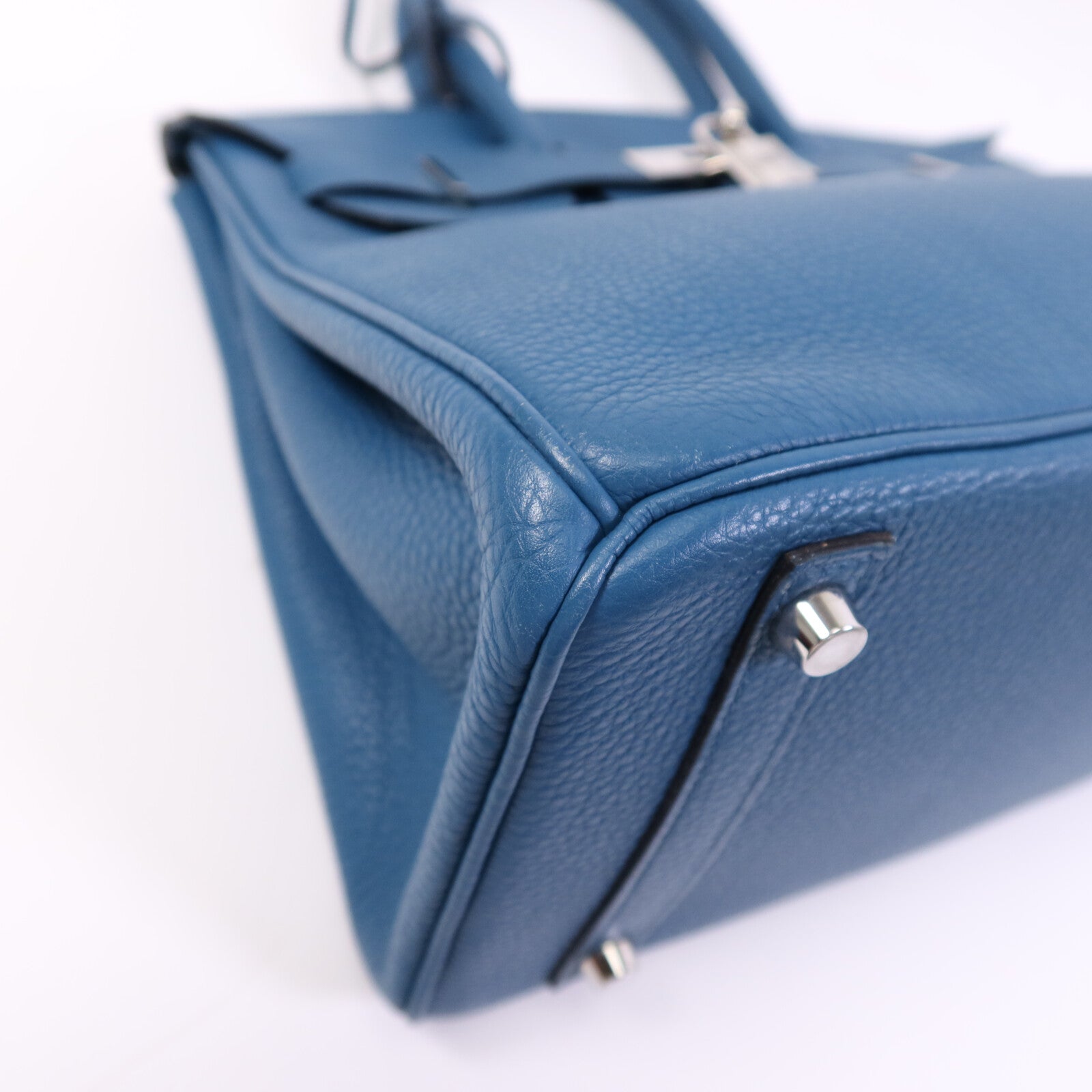 HERMES Togo皮革Birkin 30銀扣手挽袋Vert Bosphore