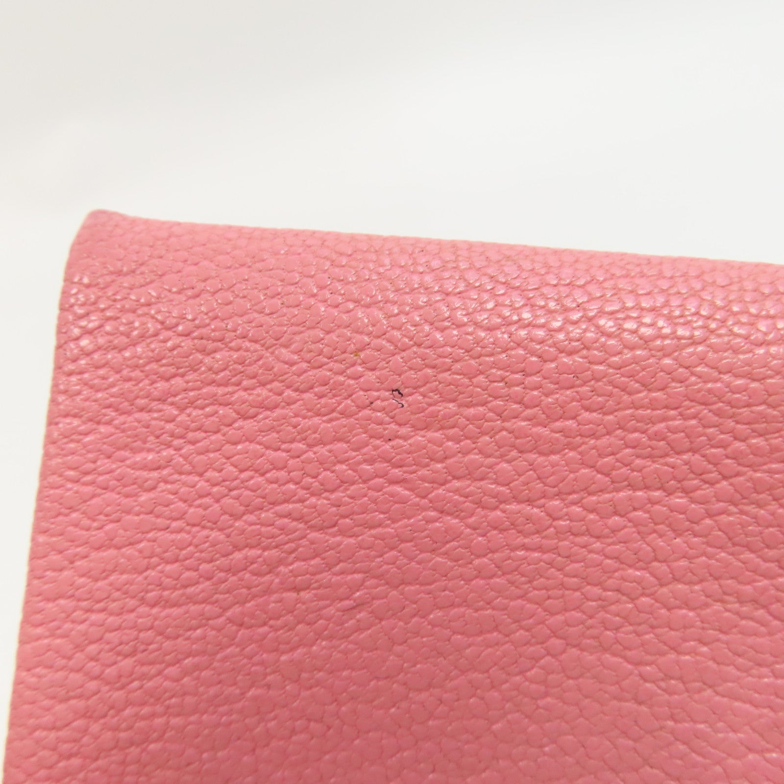 HERMES Evercolor皮革Porte-cartes Calvi銀扣卡片套粉紅色