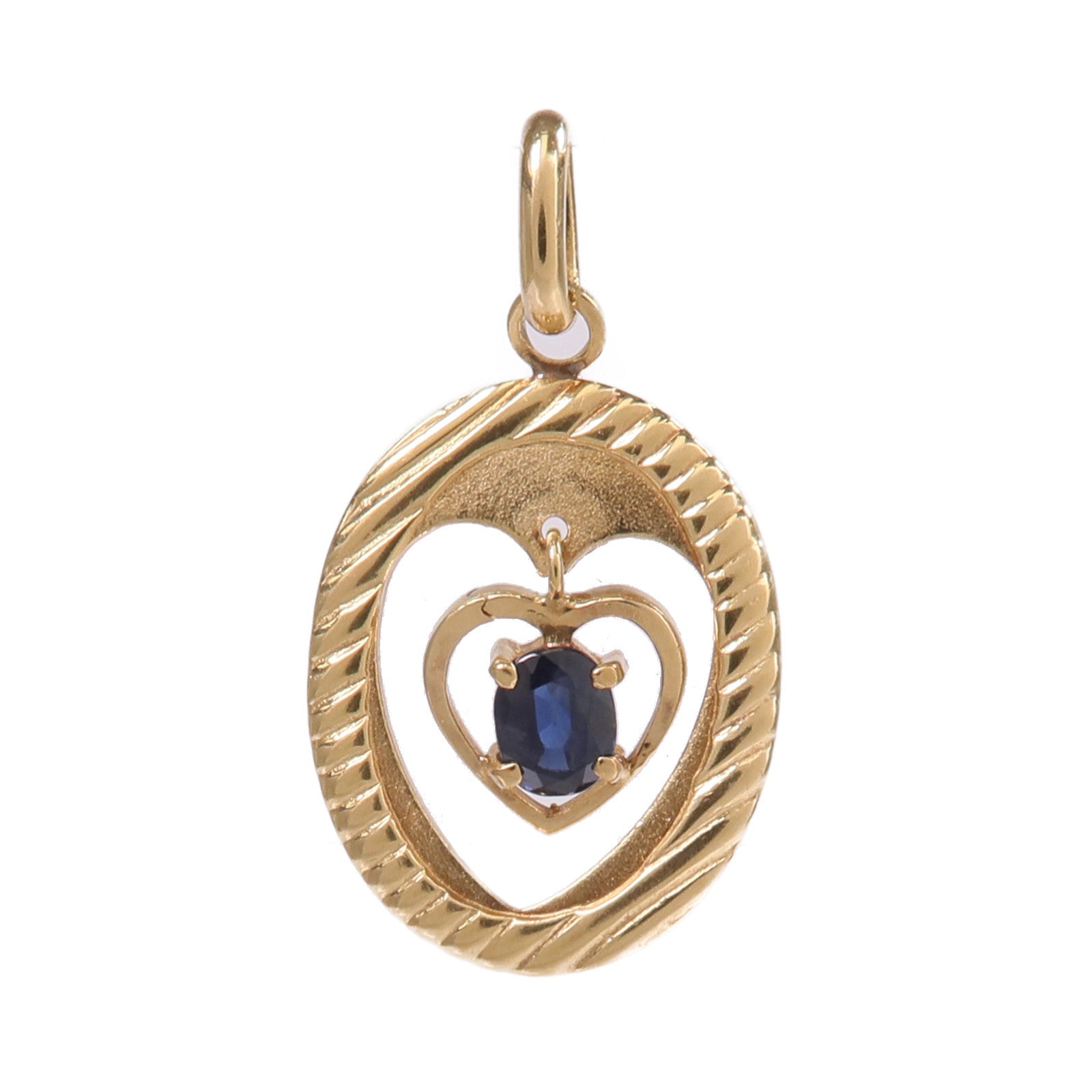 JEWELRY 【激減優惠】18K黃金Sapphire Pendant Top藍寶石吊墜