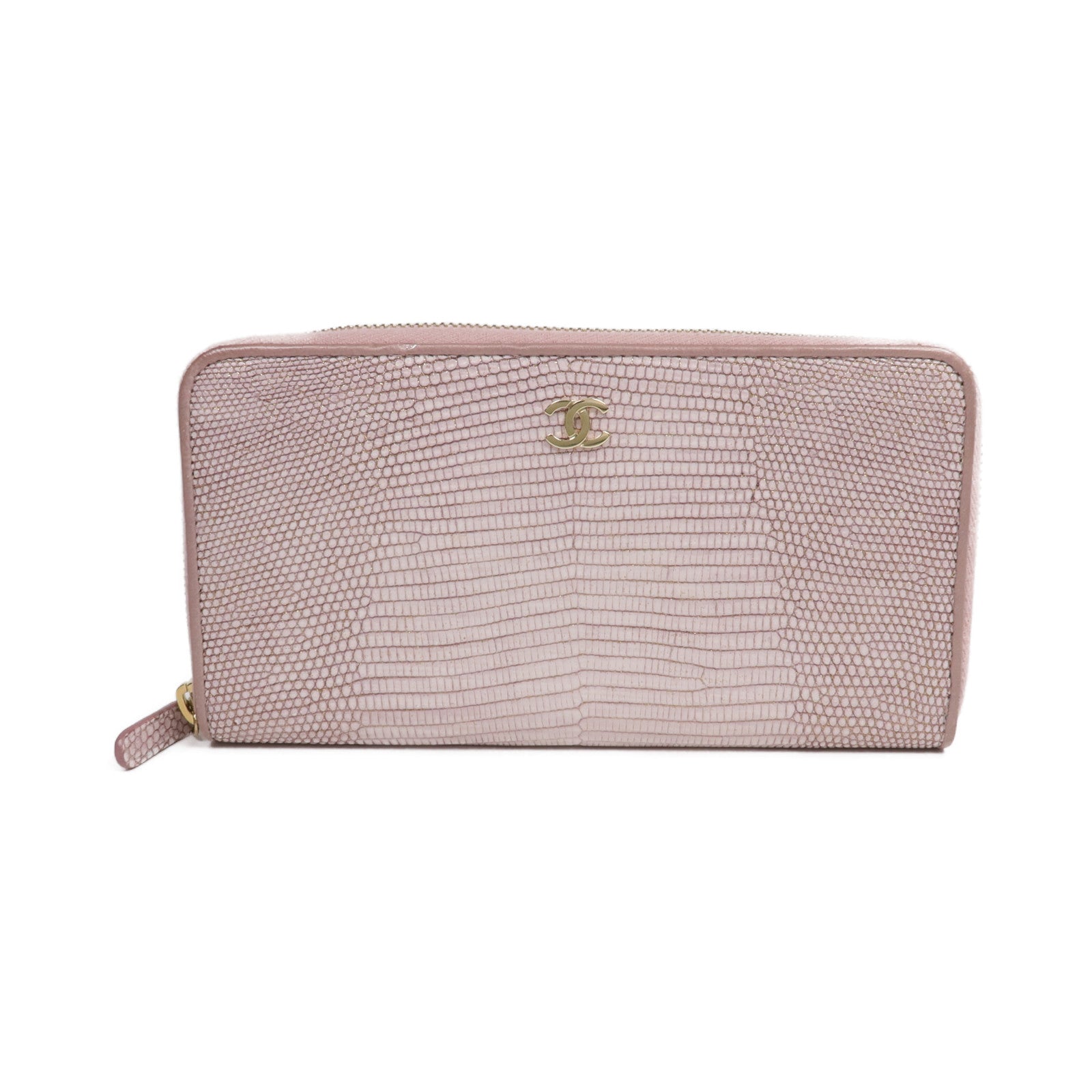 CHANEL 【激減優惠】蜥蝪皮革Long Wallet金扣長錢包