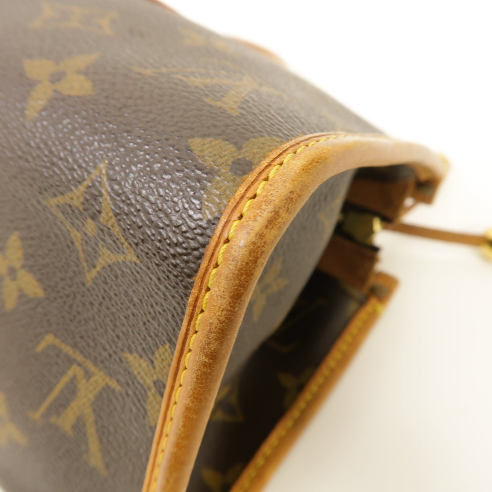 LOUIS VUITTON Monogram Popincourt金扣手挽袋棕色