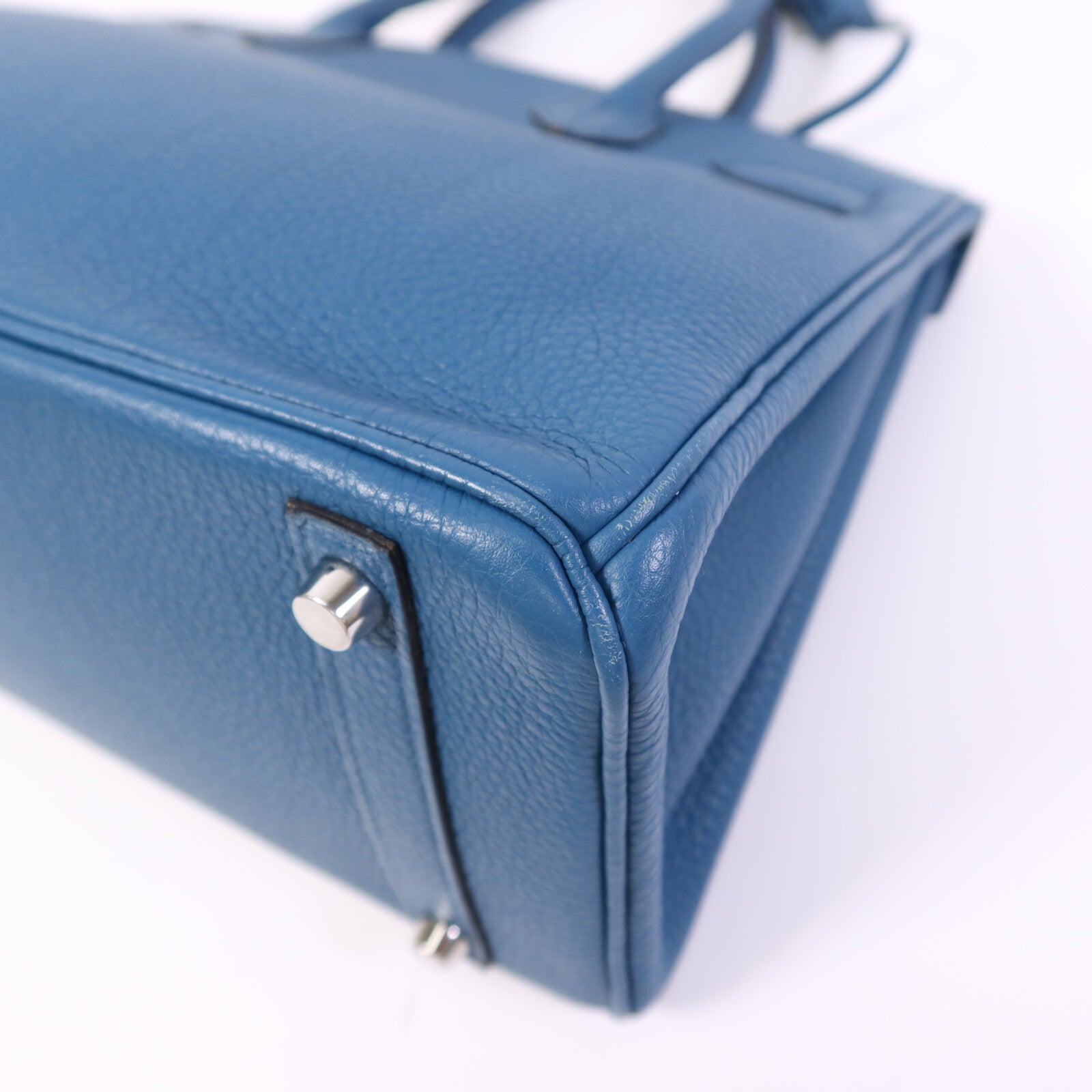 HERMES Togo皮革Birkin 30銀扣手挽袋Vert Bosphore