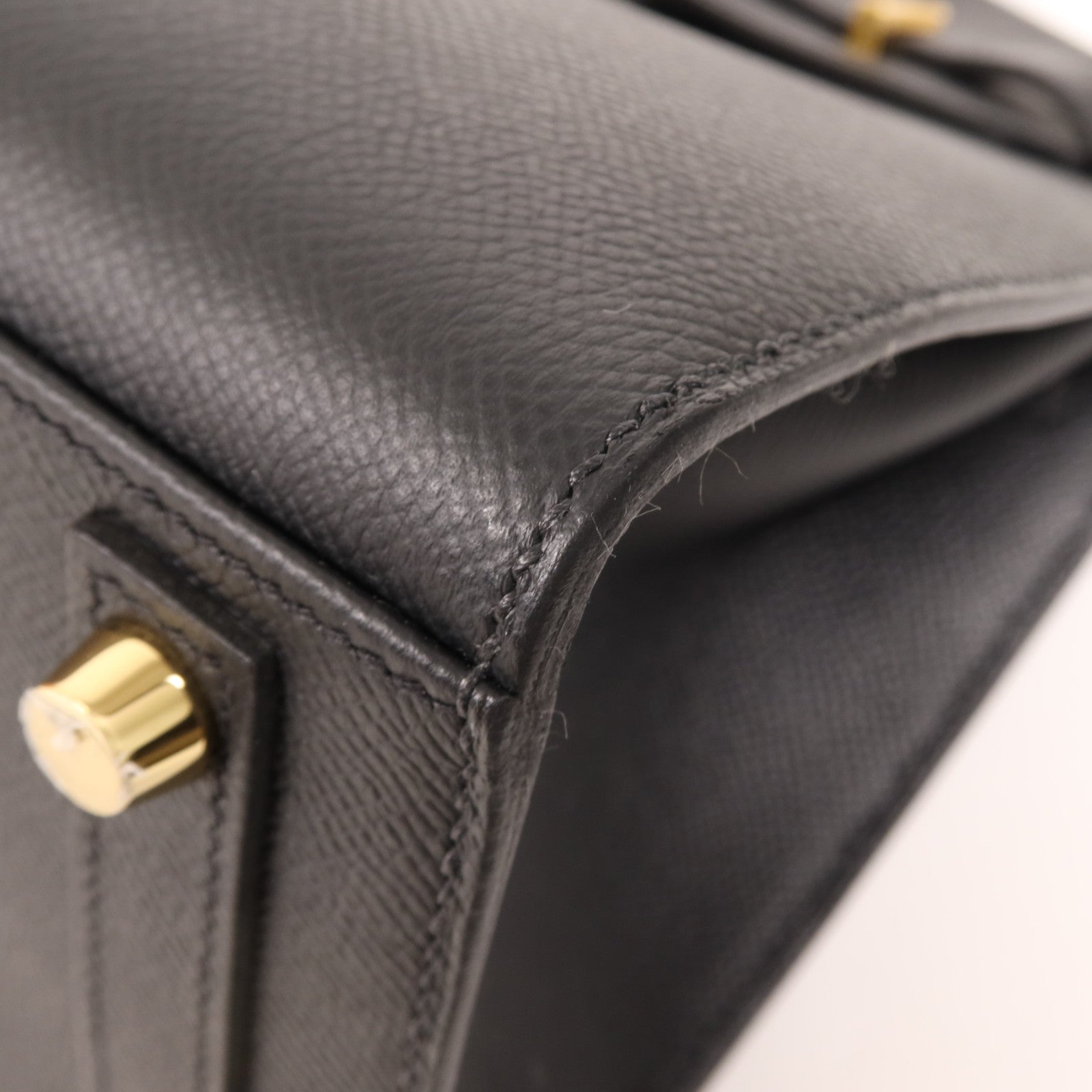 HERMES Epsom皮革Birkin 25金扣手挽袋Noir