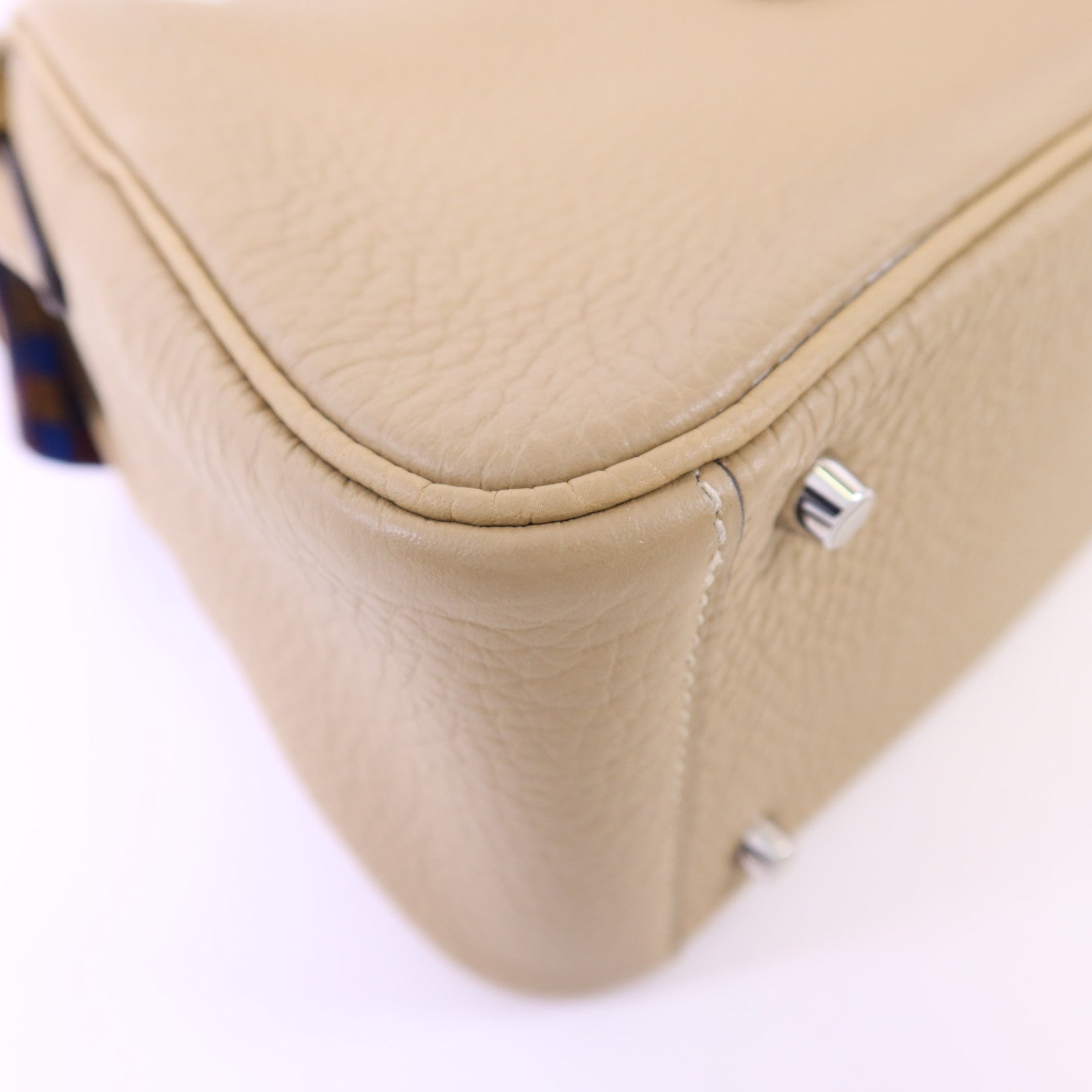 HERMES Clemence皮革Mini Lindy銀扣手挽肩背兩用袋Trench