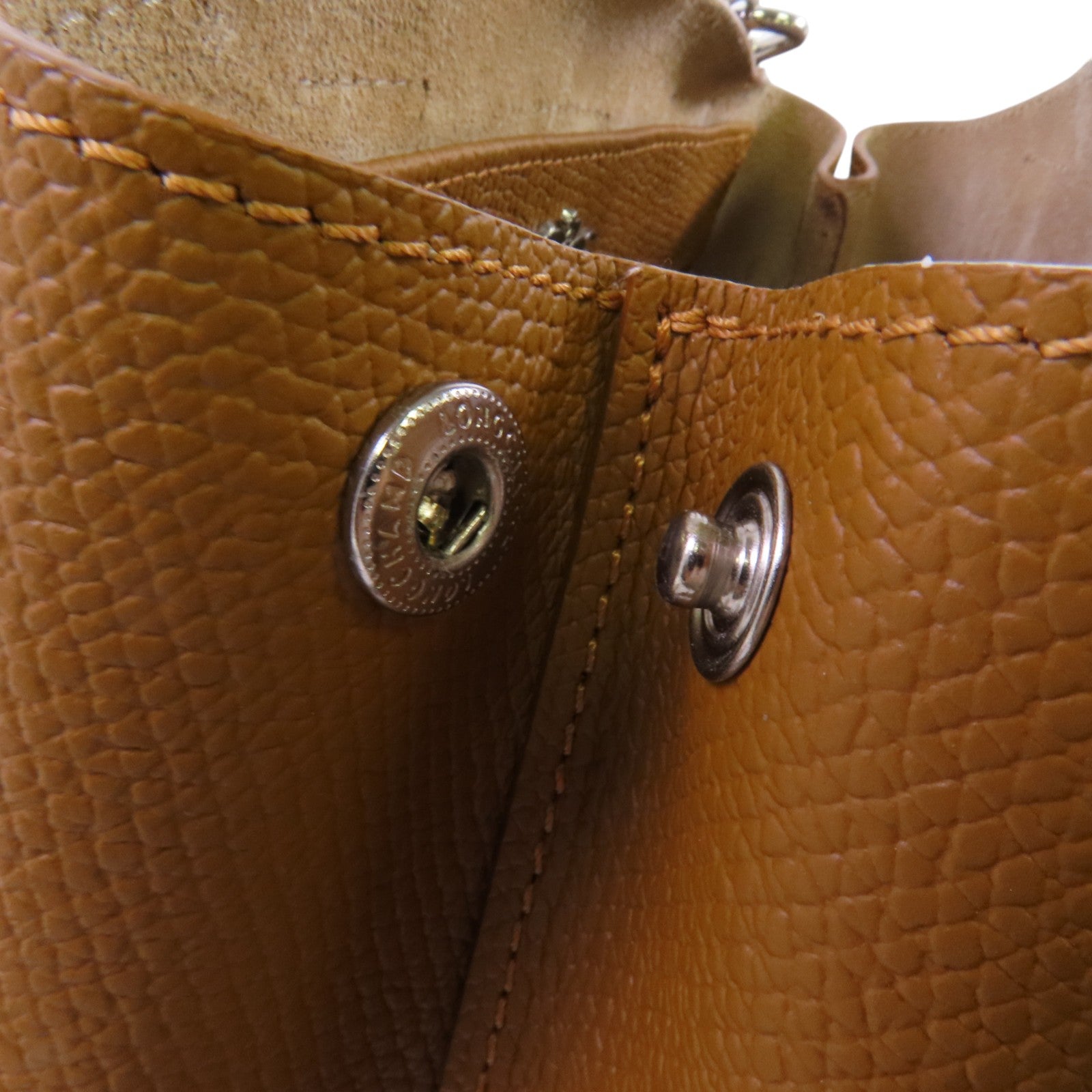 Longchamp 牛皮皮革2Way Shoulder Bag銀扣手挽肩背兩用袋