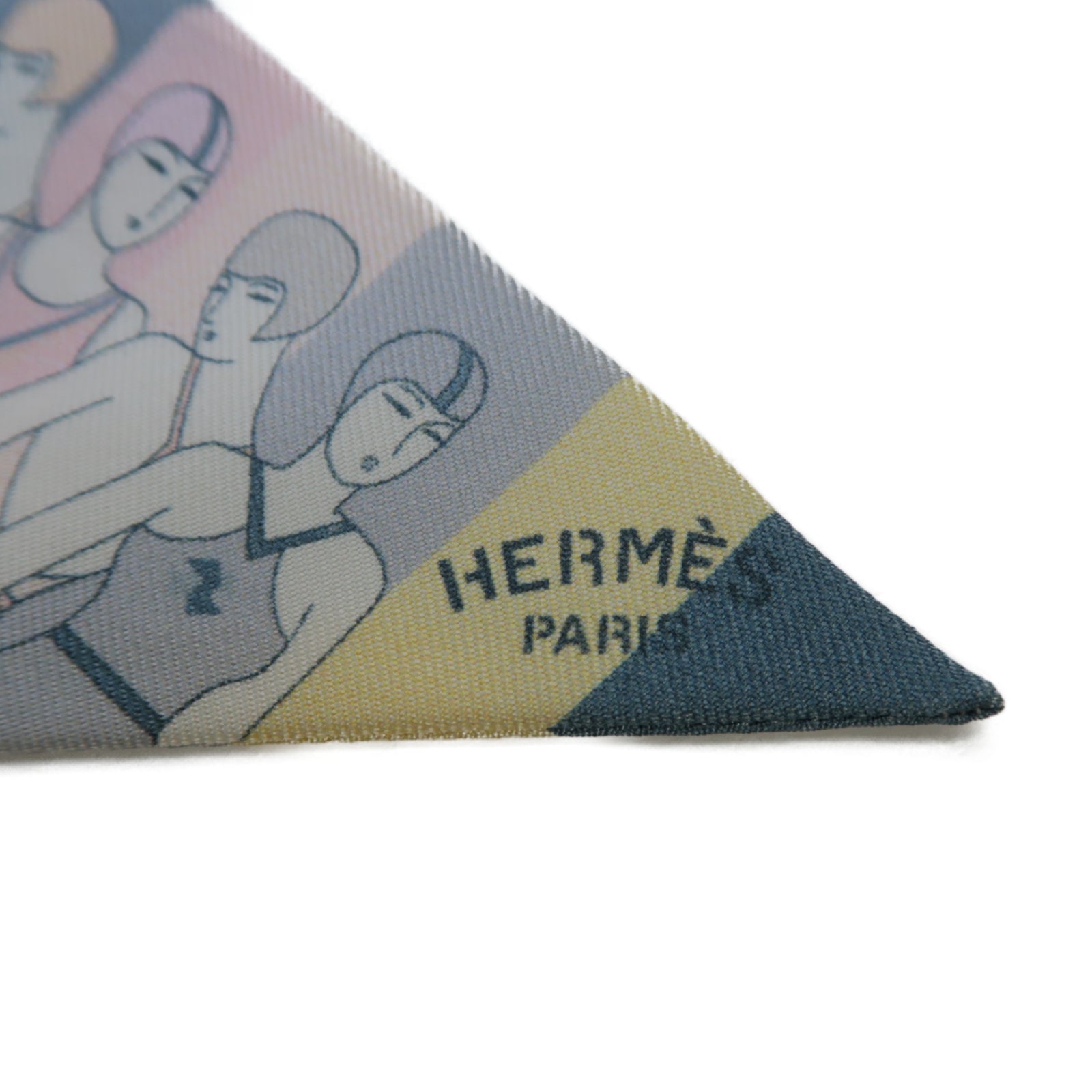HERMES 絲質Twilly絲巾粉紅色