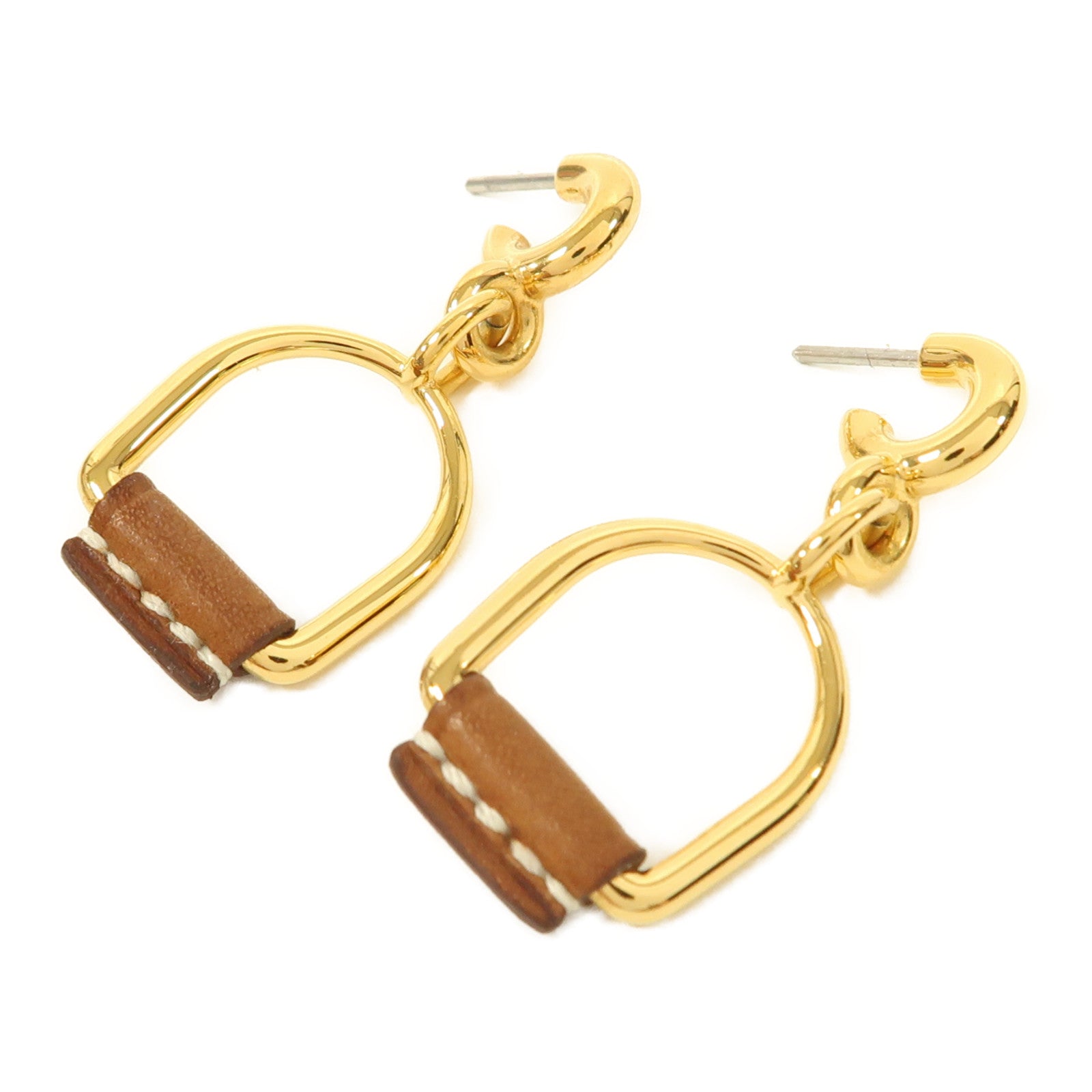 HERMES 金屬Heritage Equestre Earring耳環金色