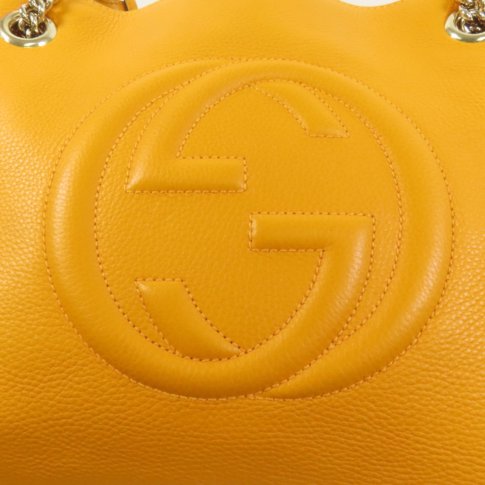 GUCCI 牛皮皮革 Soho Tote Bag鏈帶肩背袋