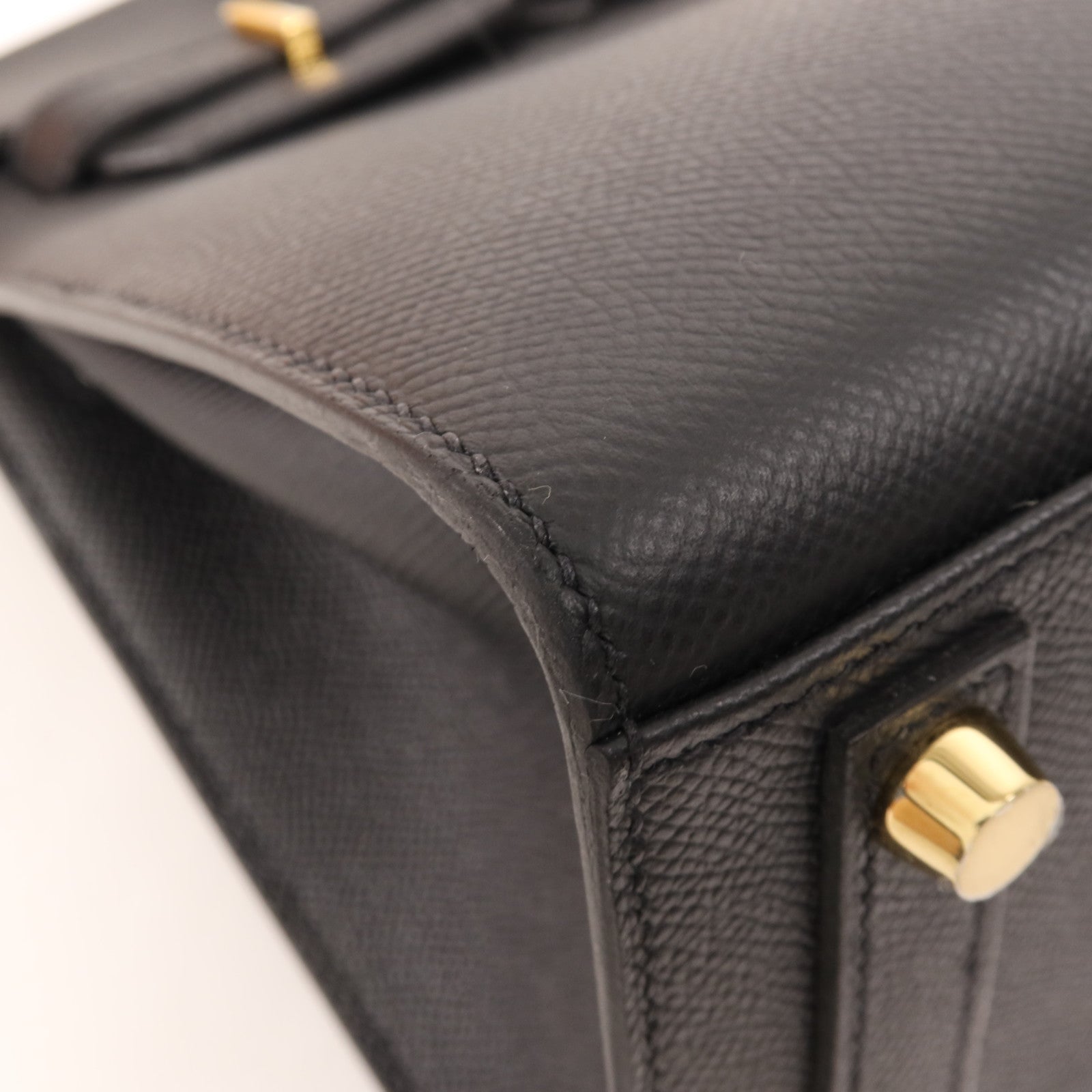 HERMES Epsom皮革Birkin 25金扣手挽袋Noir
