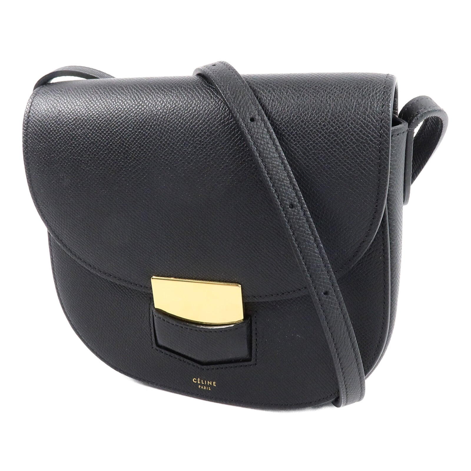 CELINE 牛皮皮革Trotteur Small金扣肩背袋