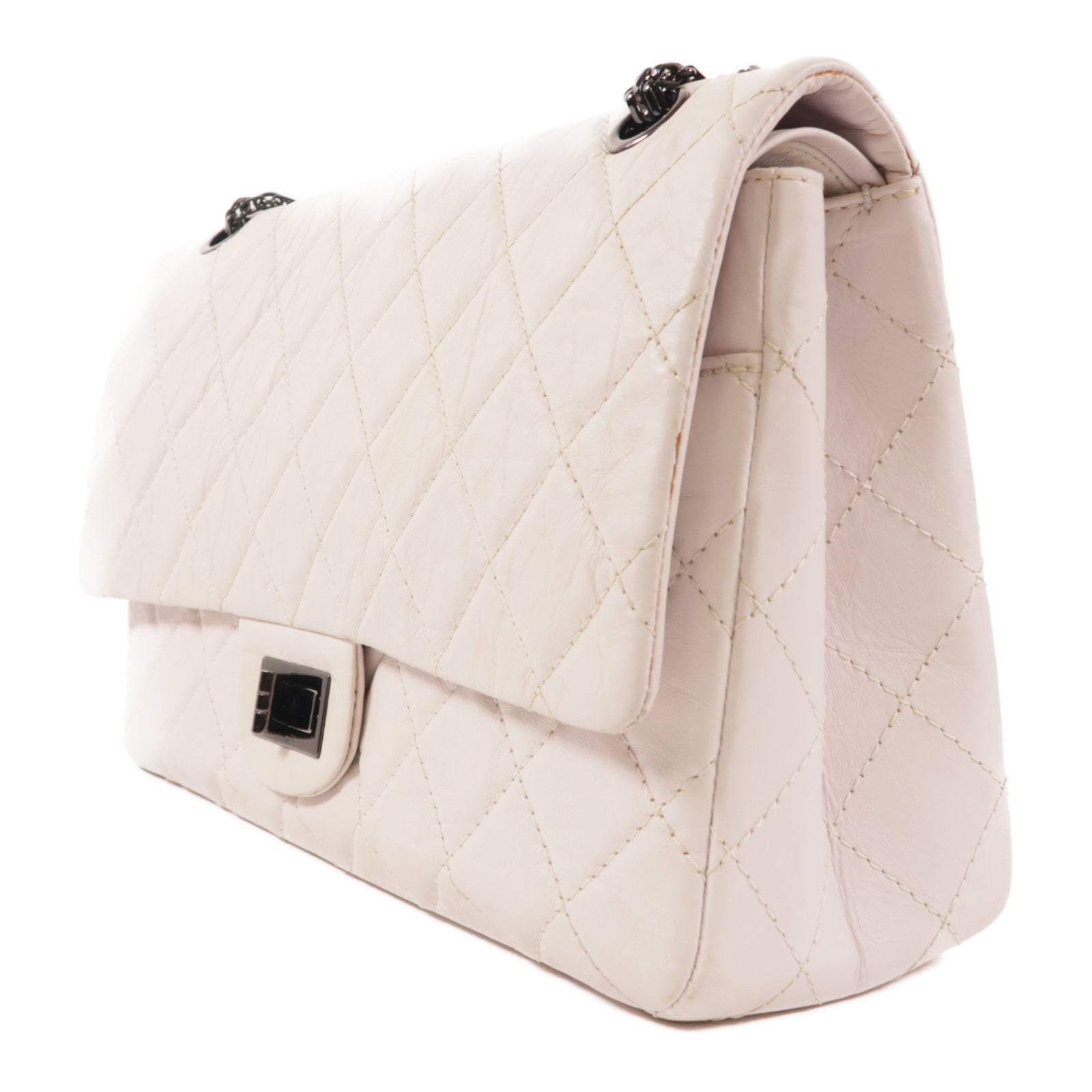 CHANEL 牛皮皮革2.55 Jumbo鏈帶肩背袋