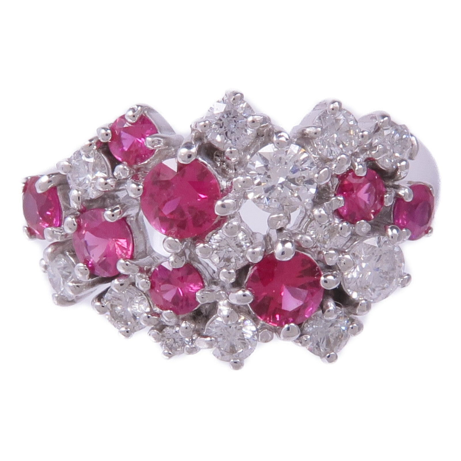 JEWELRY 【激減優惠】18K白金Ruby Diamond Ring紅寶石/鑽石戒指US#5.75