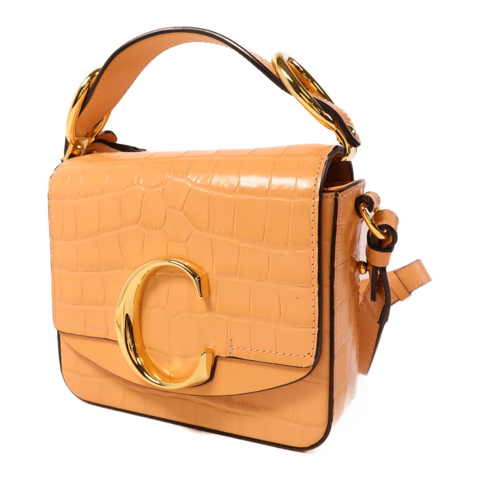 Chloe 皮革2 Way Shoulder Bag金扣手挽肩背兩用袋