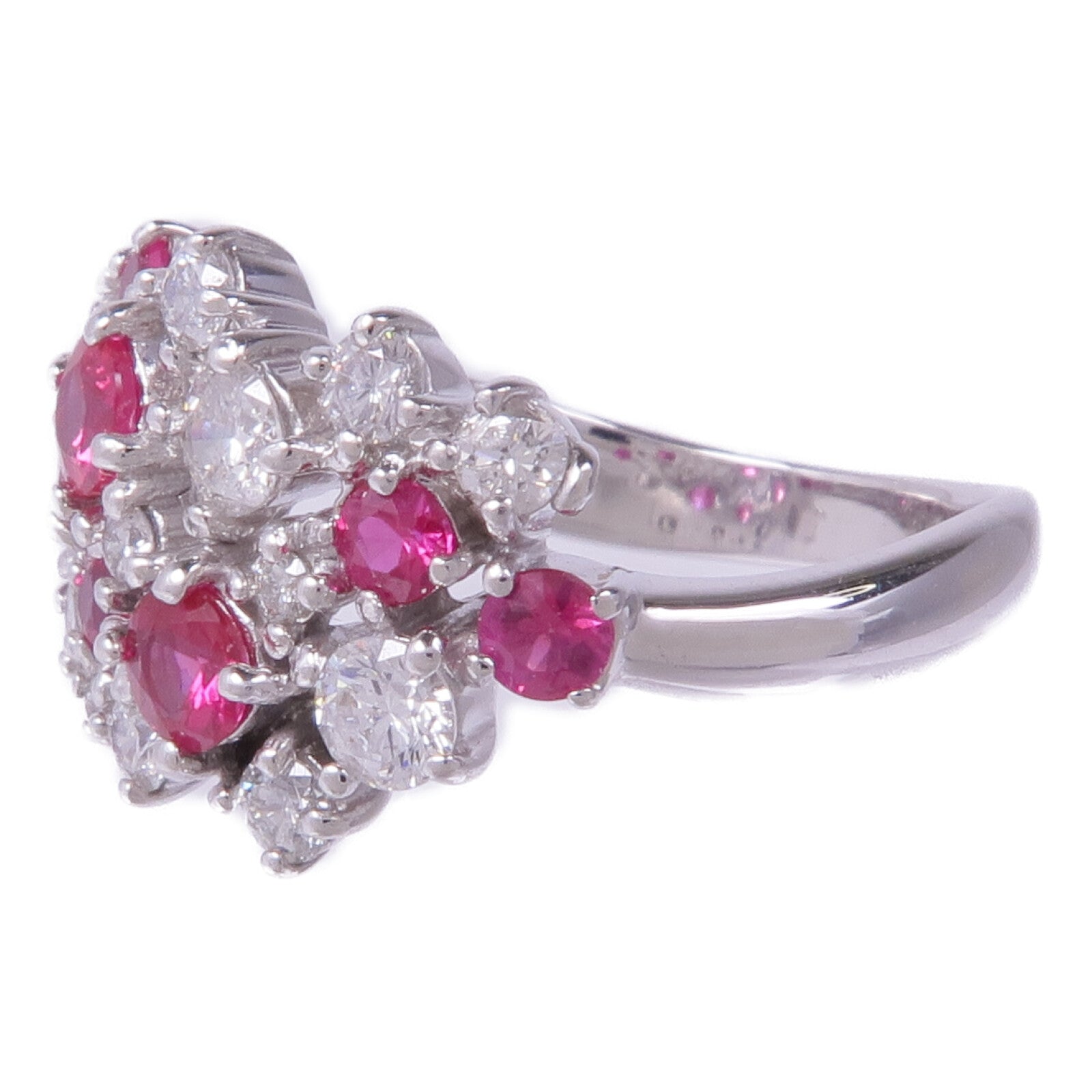 JEWELRY 【激減優惠】18K白金Ruby Diamond Ring紅寶石/鑽石戒指US#5.75