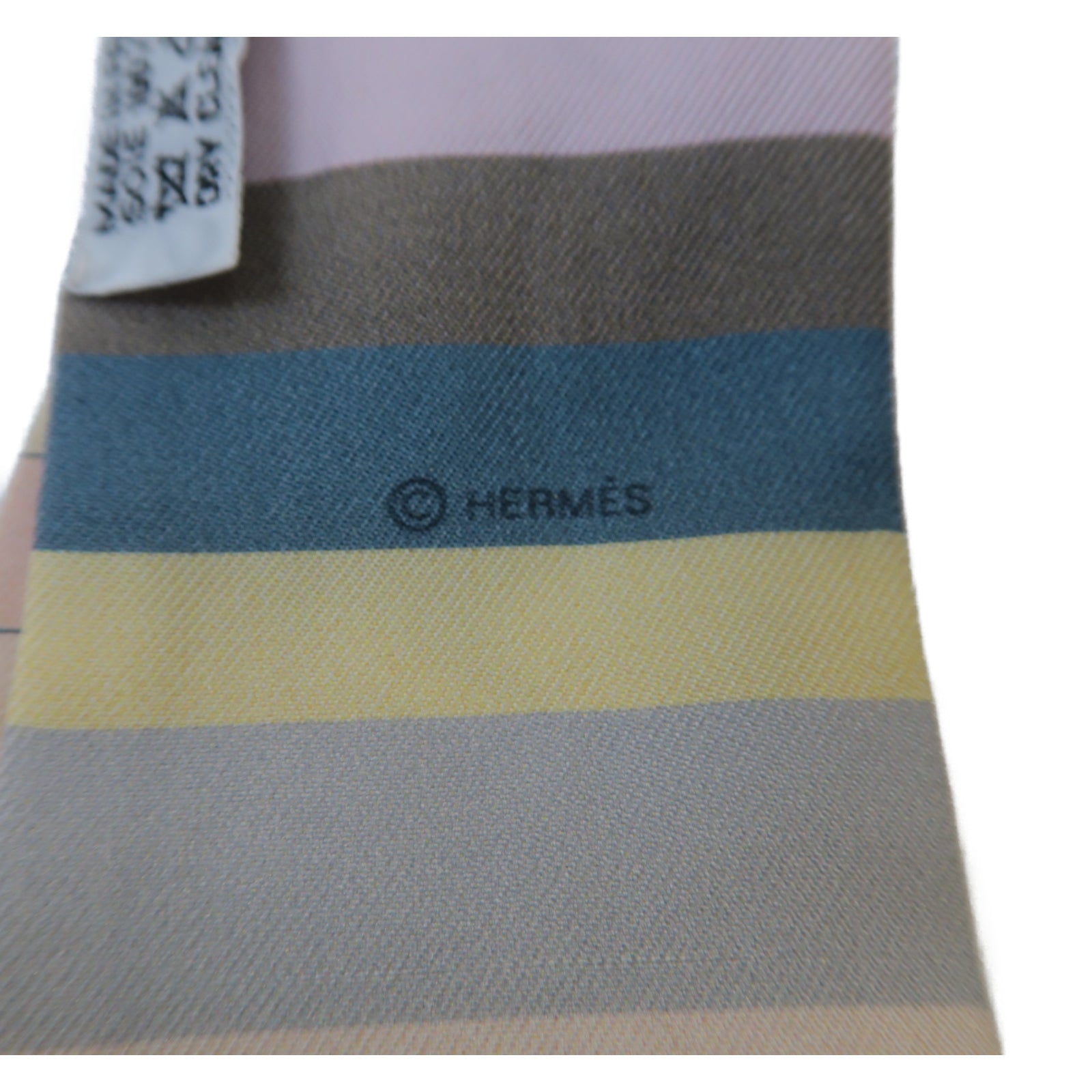 HERMES 絲質Twilly絲巾粉紅色