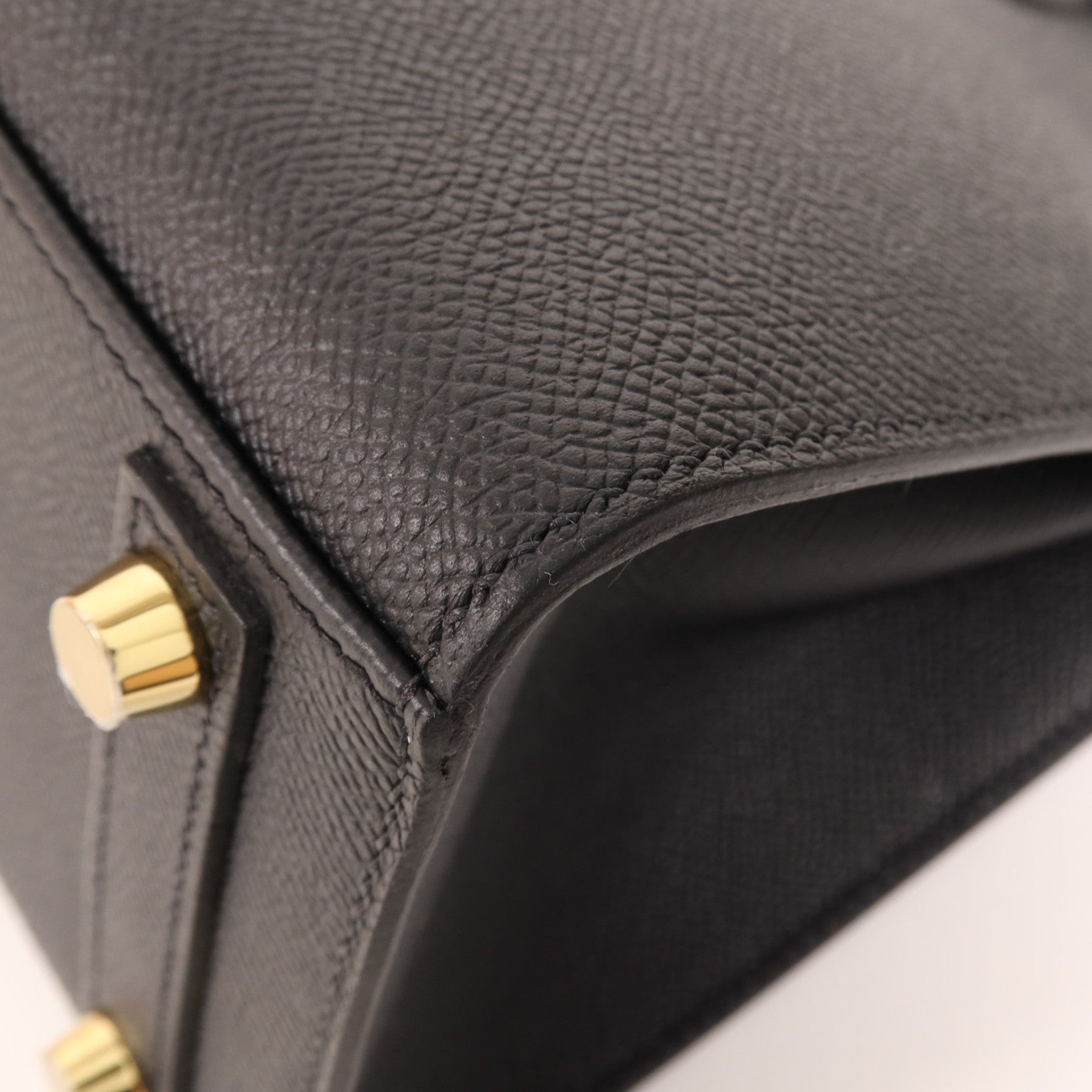 HERMES Epsom皮革Birkin 25金扣手挽袋Noir