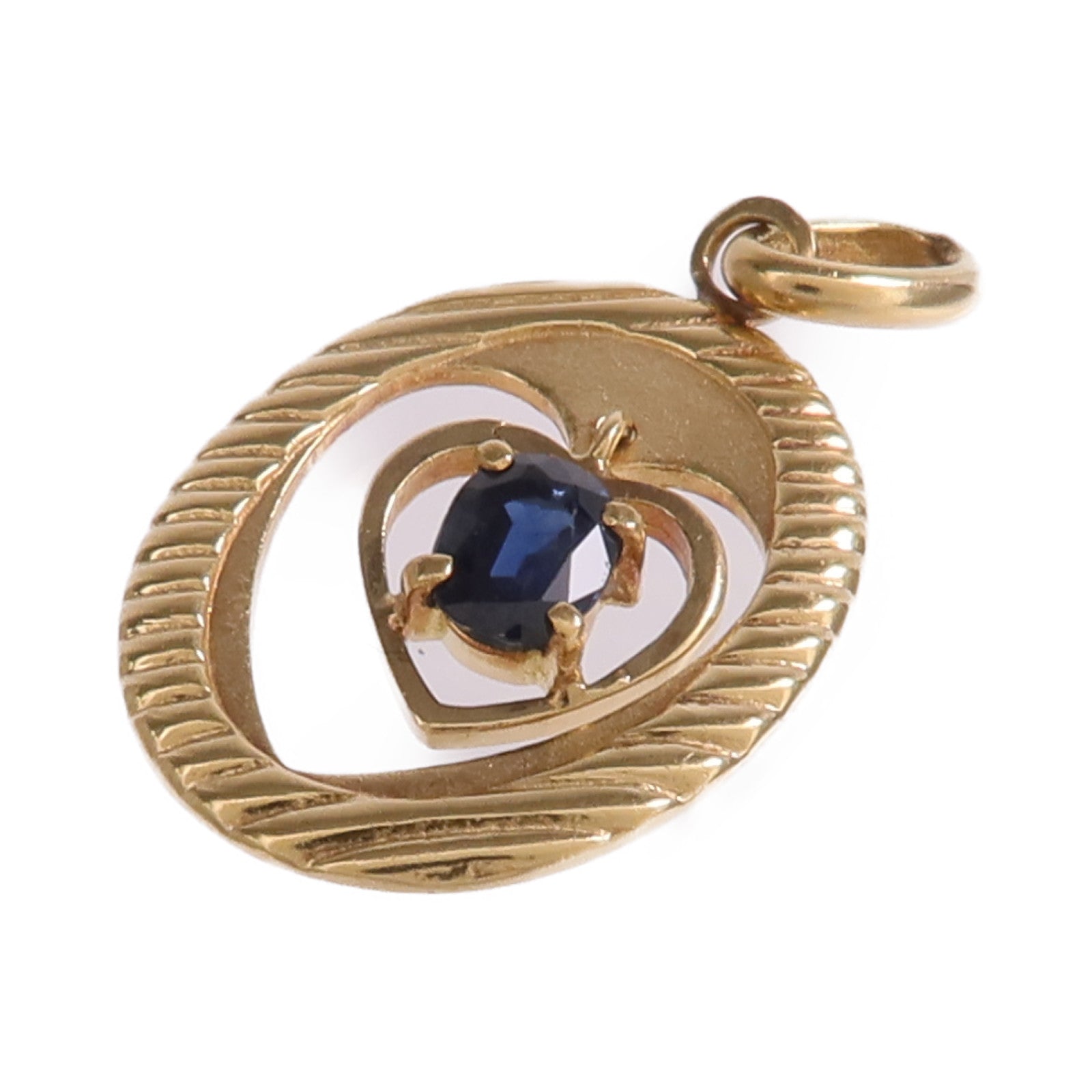 JEWELRY 【激減優惠】18K黃金Sapphire Pendant Top藍寶石吊墜