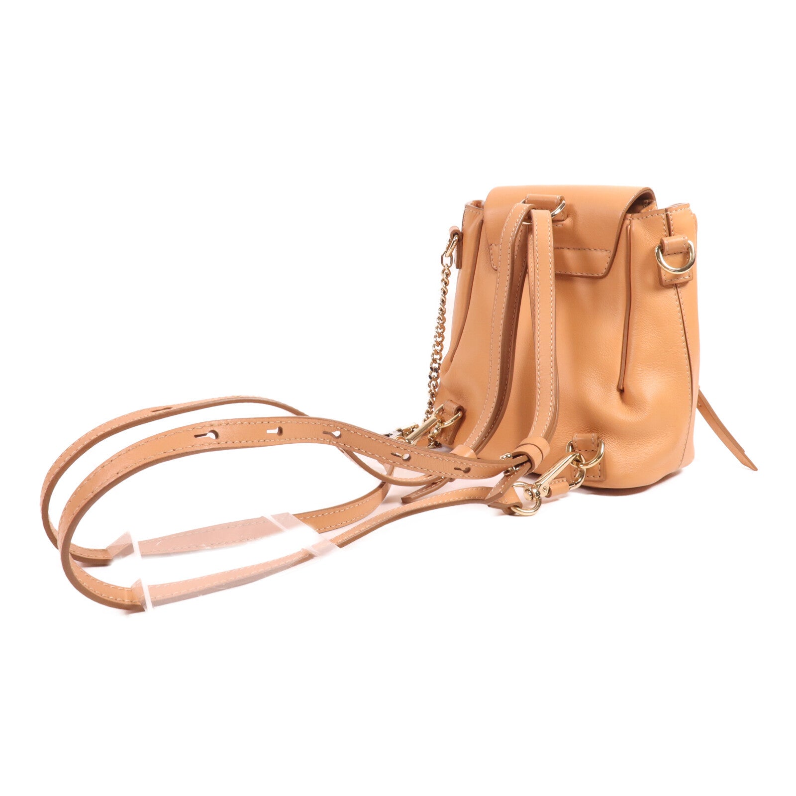 Chloe 牛皮皮革Backpack金扣背包