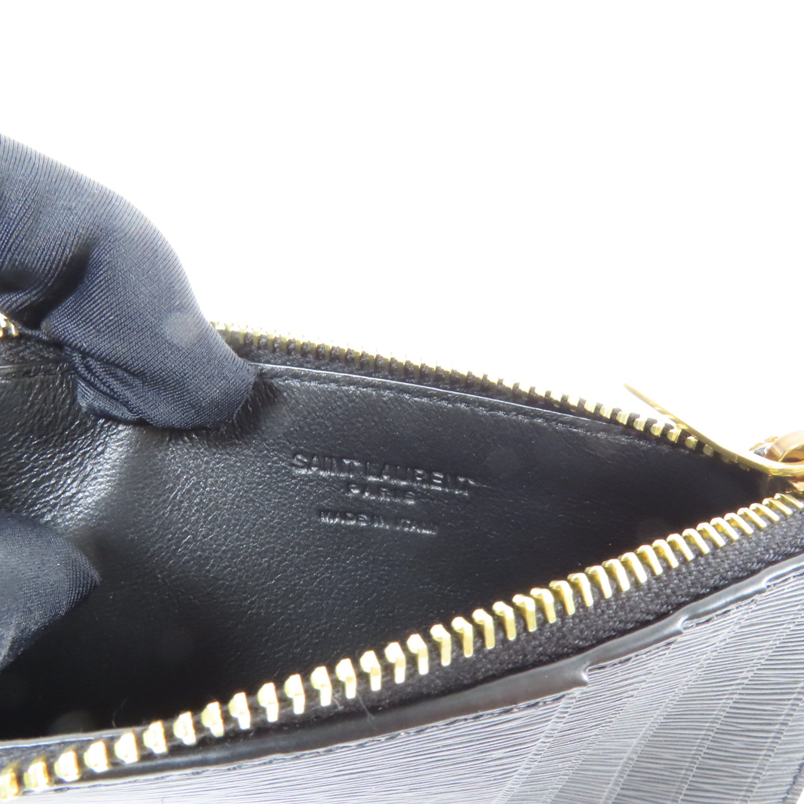 SAINT LAURENT 【激減優惠】牛皮皮革Zip Card Case金扣卡片套