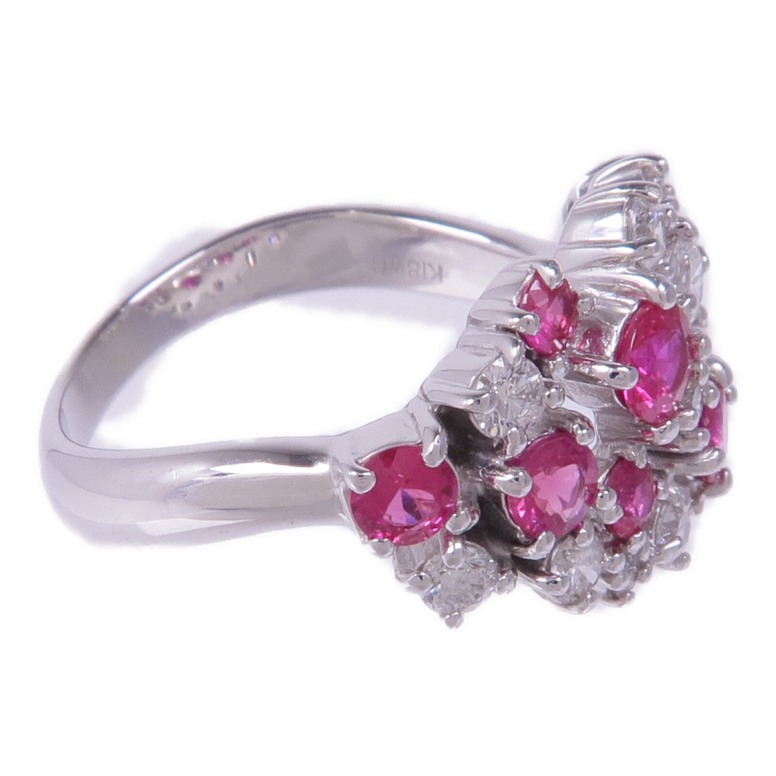 JEWELRY 【激減優惠】18K白金Ruby Diamond Ring紅寶石/鑽石戒指US#5.75