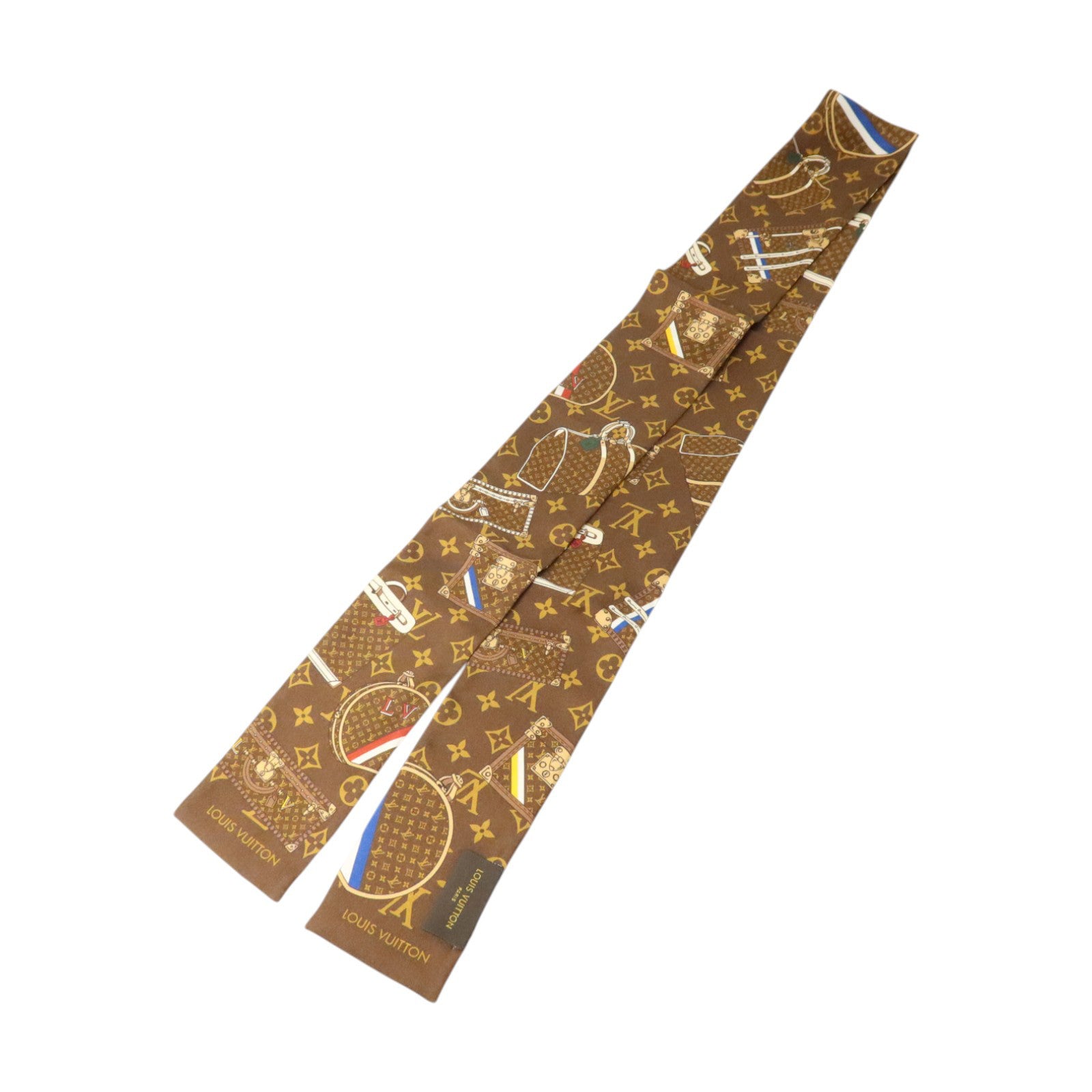 LOUIS VUITTON 絲質Monogram Trunk Bandeau Scarf 7X120cm絲巾