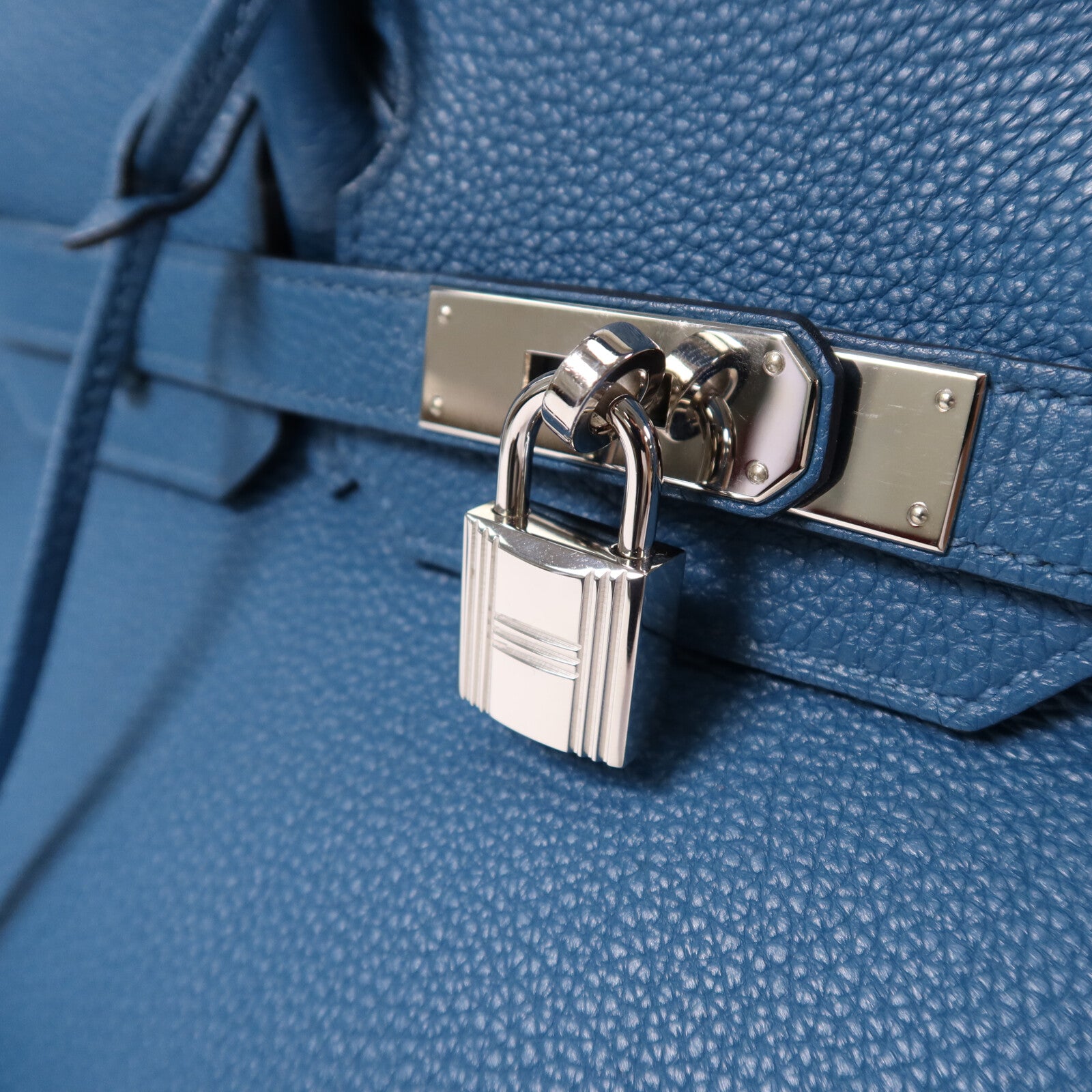 HERMES Togo皮革Birkin 30銀扣手挽袋Vert Bosphore