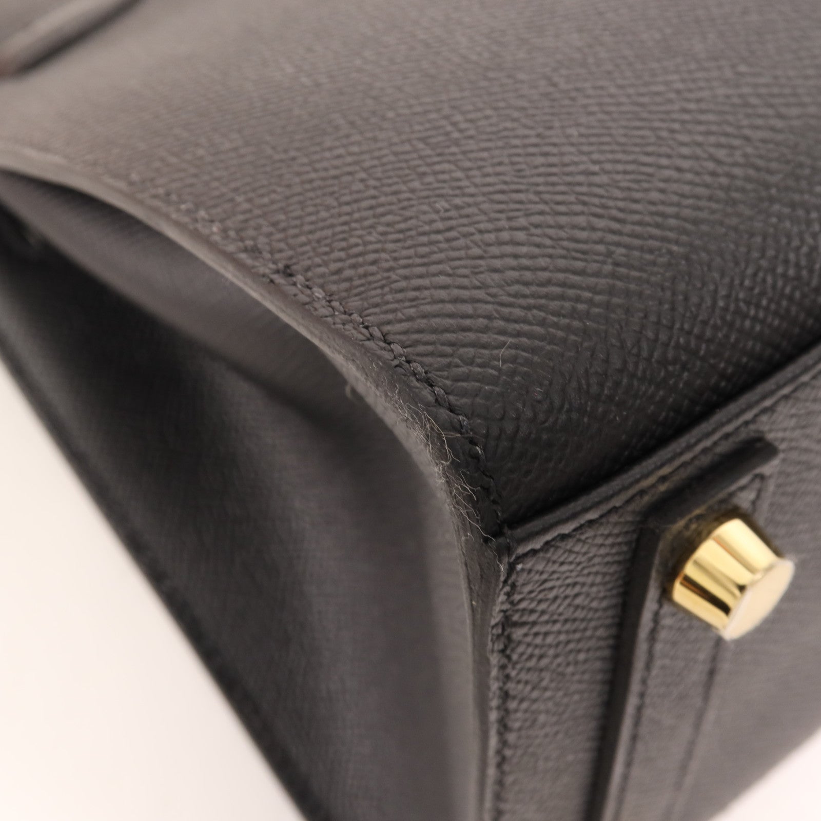 HERMES Epsom皮革Birkin 25金扣手挽袋Noir