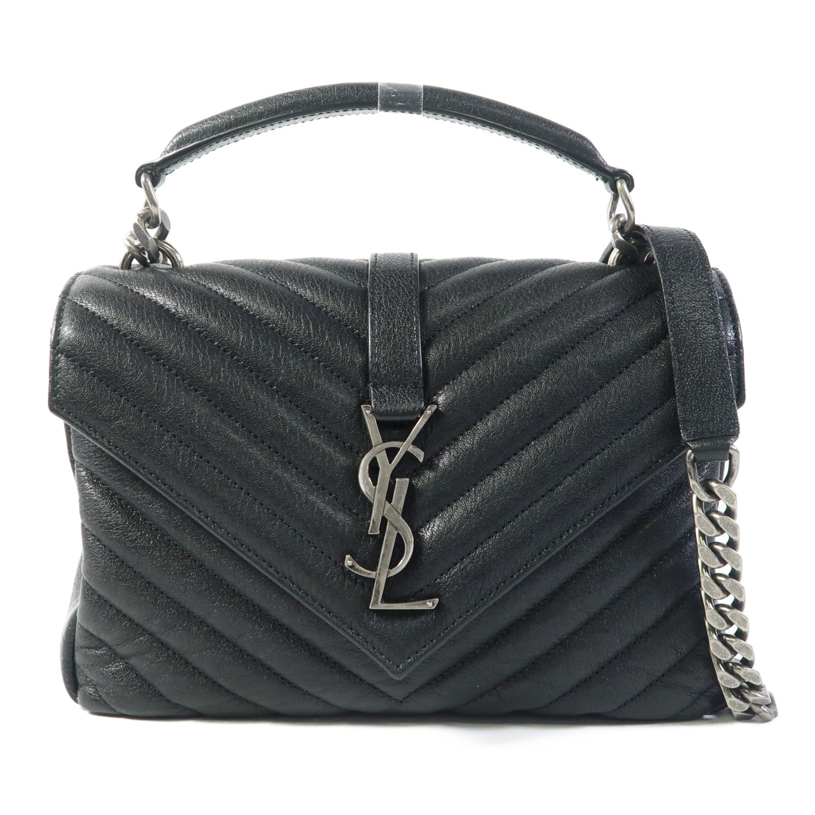 SAINT LAURENT 牛皮皮革College鏈帶肩背袋