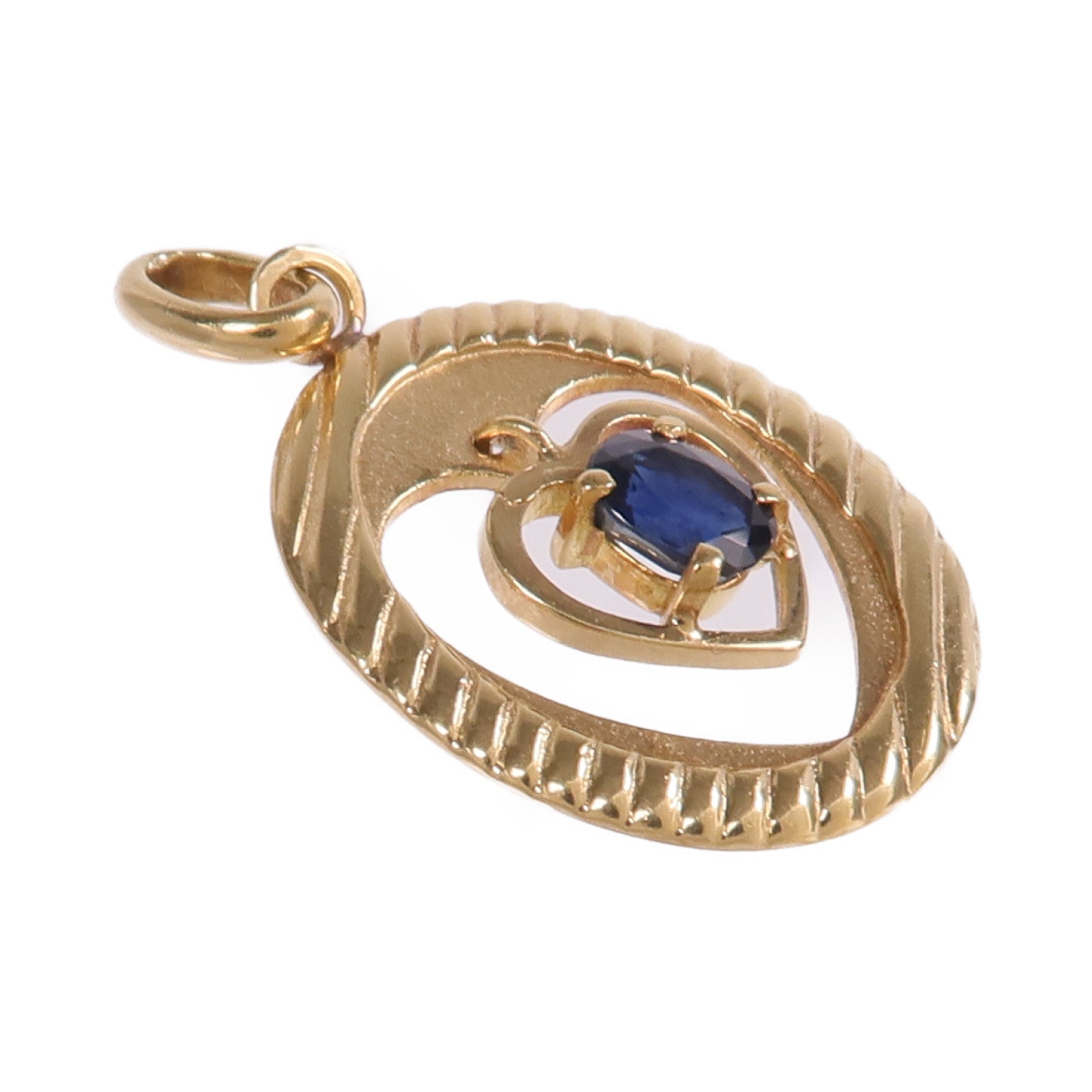 JEWELRY 【激減優惠】18K黃金Sapphire Pendant Top藍寶石吊墜