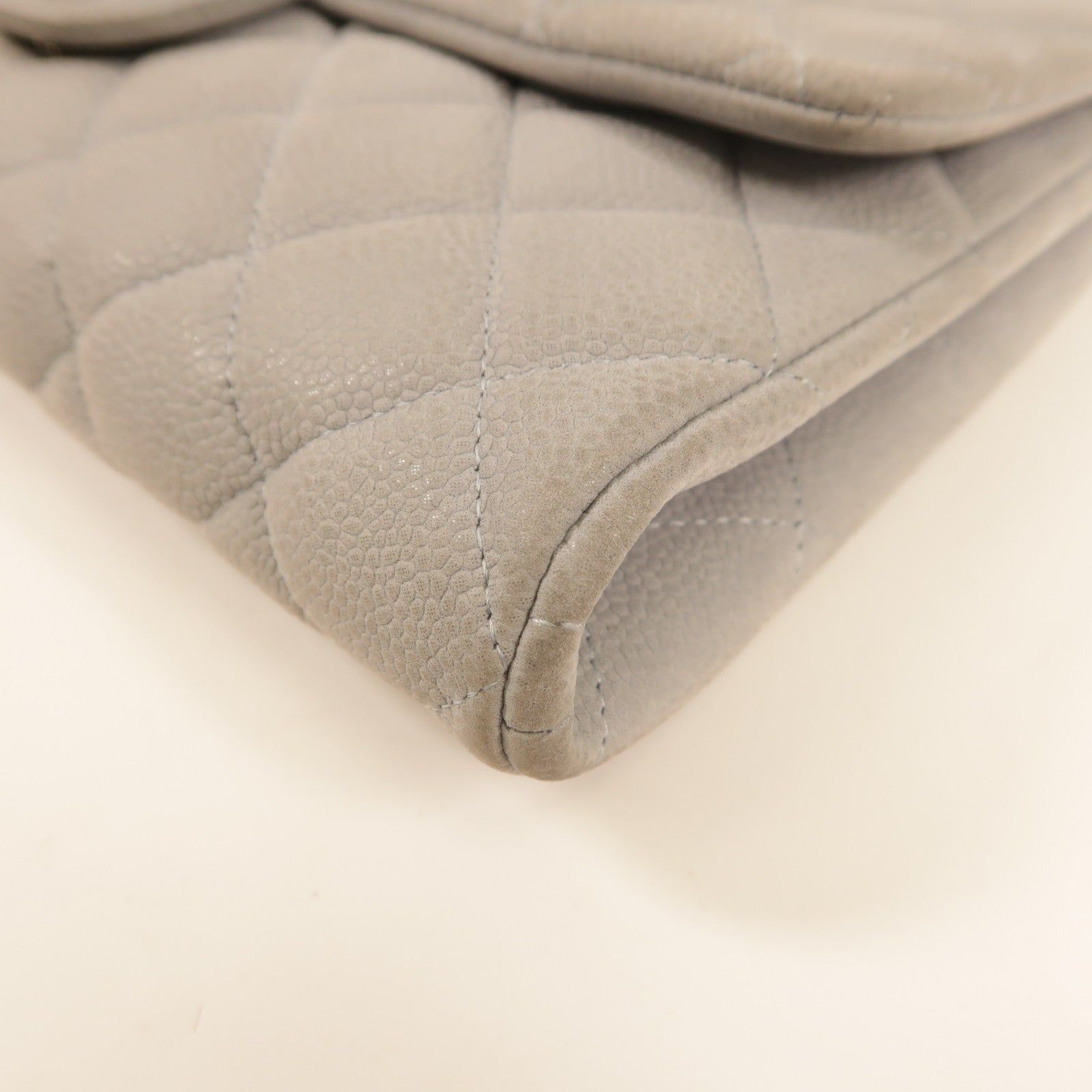 CHANEL 【激減優惠】牛皮皮革Chain Shoulder銀扣肩背袋淺藍色