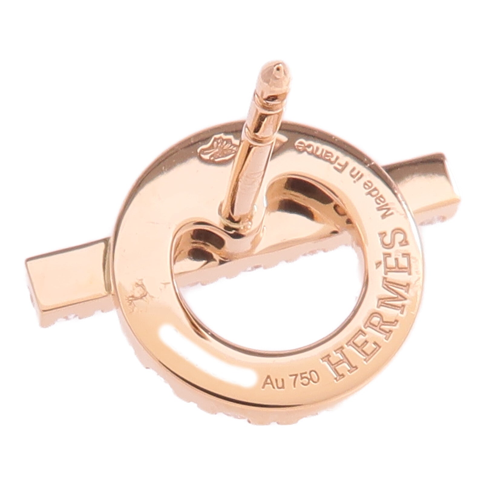 HERMES 18K玫瑰金Finesse Earrings鑽石耳環
