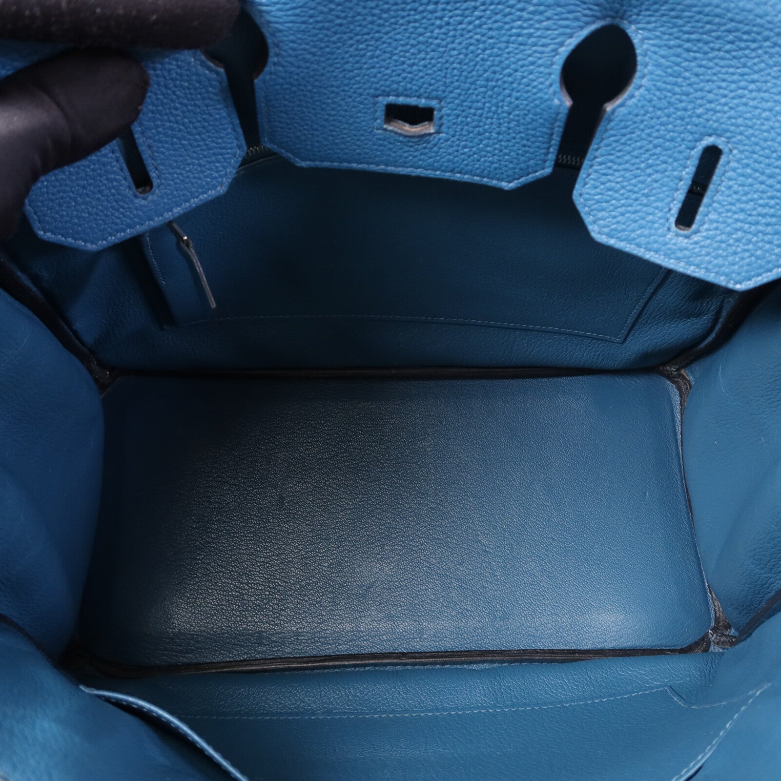 HERMES Togo皮革Birkin 30銀扣手挽袋Vert Bosphore